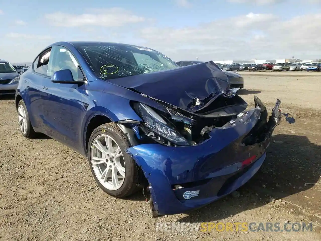 1 Photograph of a damaged car 5YJYGDEE5MF196549 TESLA MODEL Y 2021