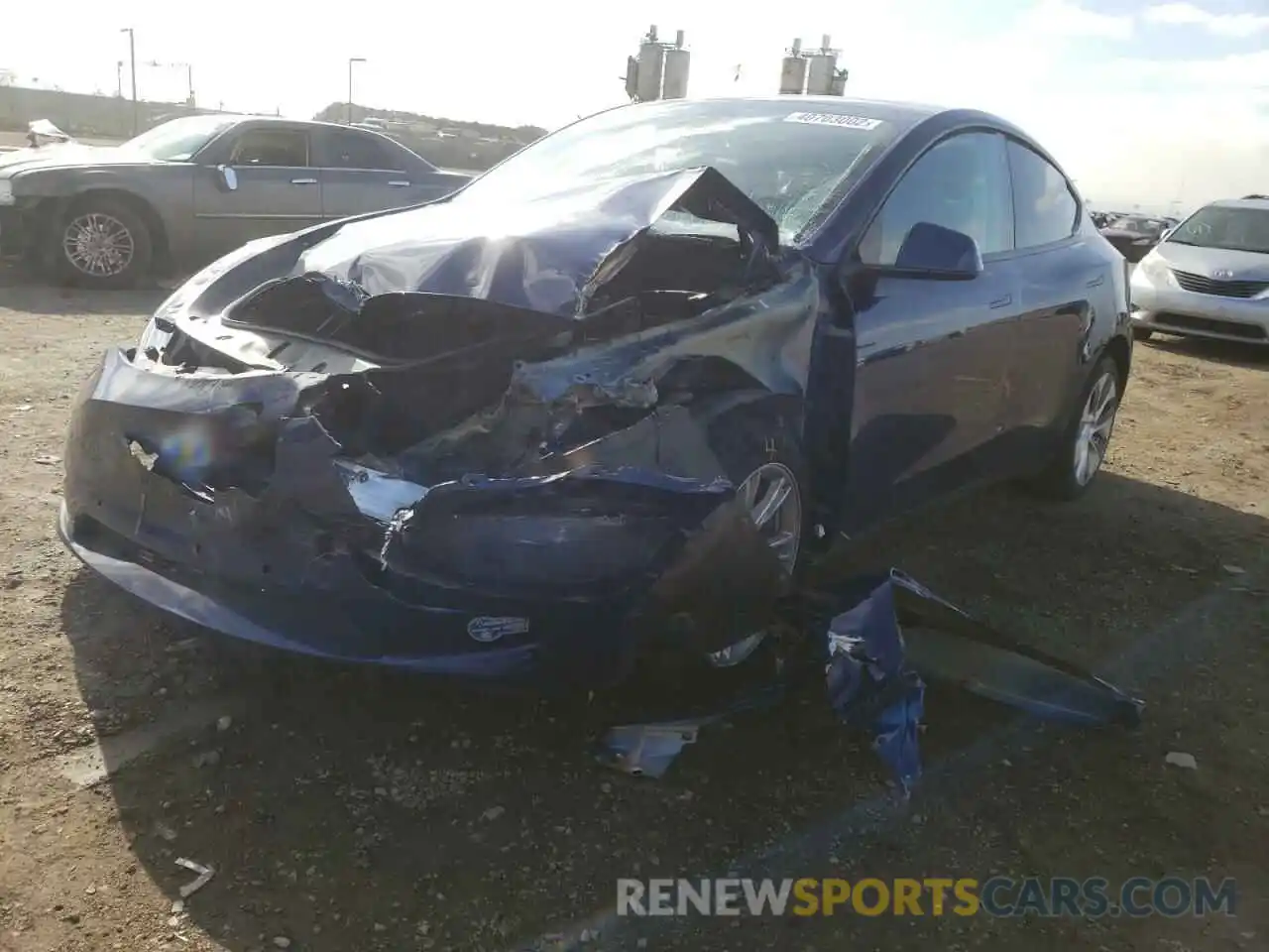 2 Photograph of a damaged car 5YJYGDEE5MF196549 TESLA MODEL Y 2021