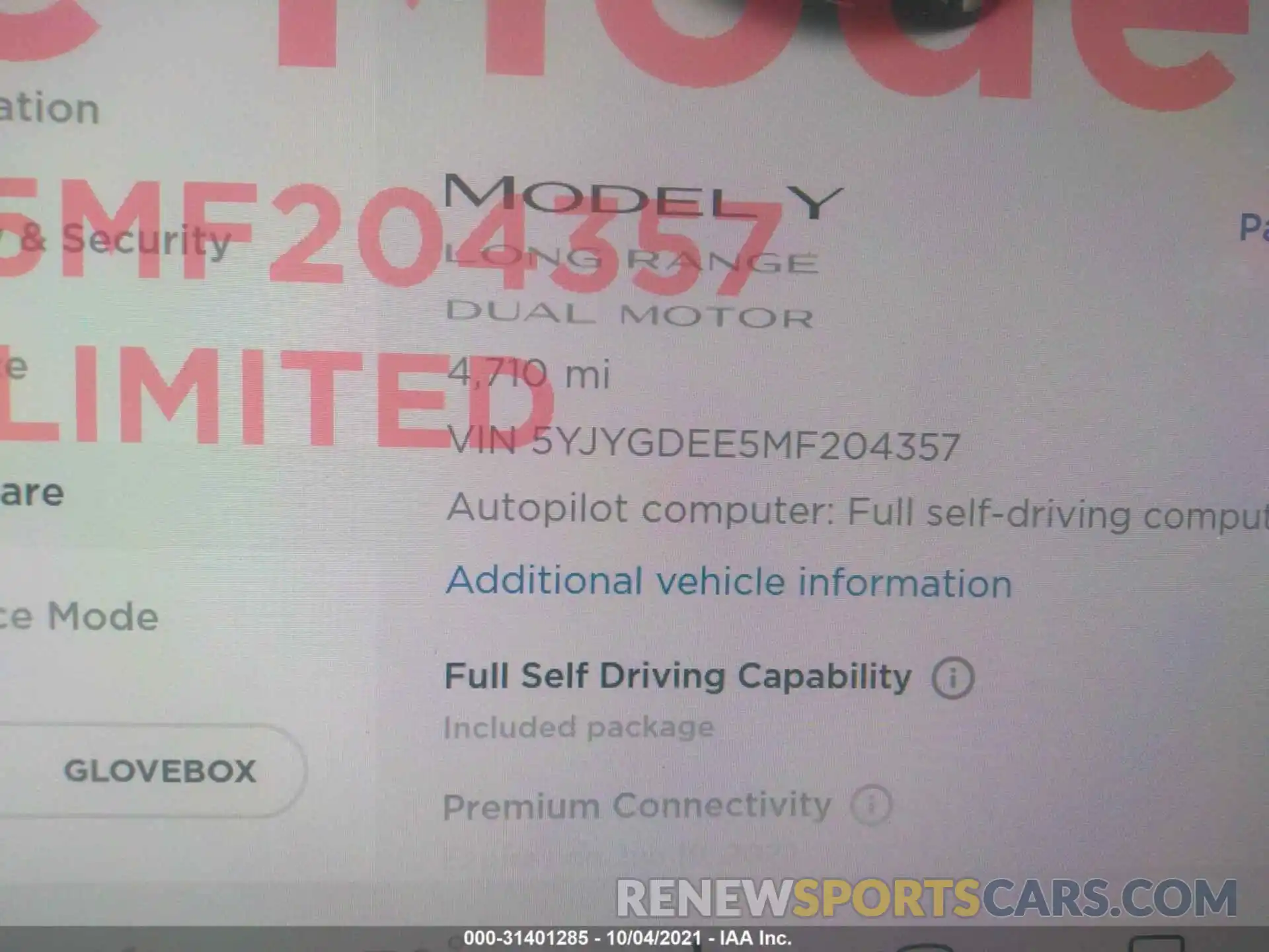 12 Photograph of a damaged car 5YJYGDEE5MF204357 TESLA MODEL Y 2021