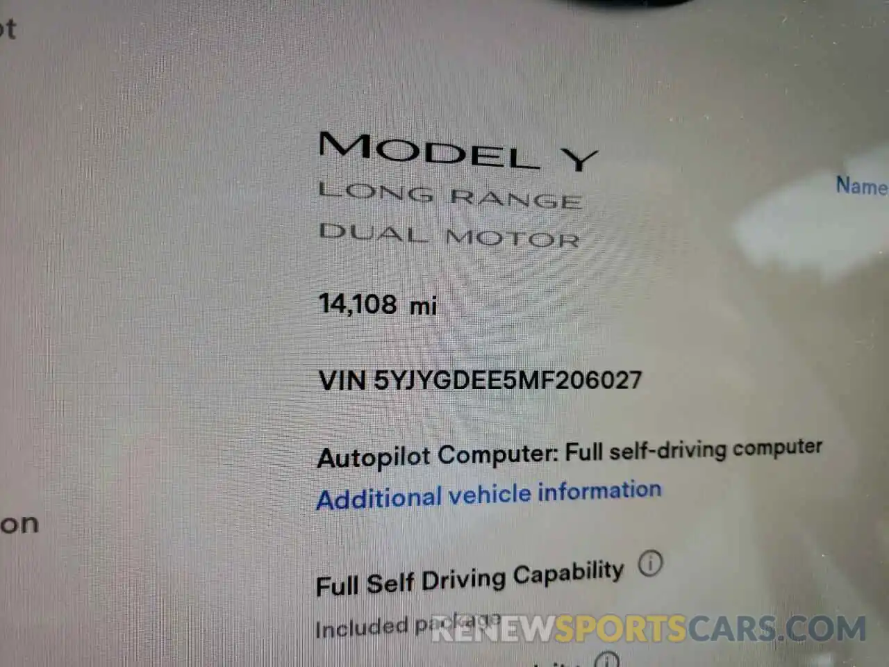 8 Photograph of a damaged car 5YJYGDEE5MF206027 TESLA MODEL Y 2021