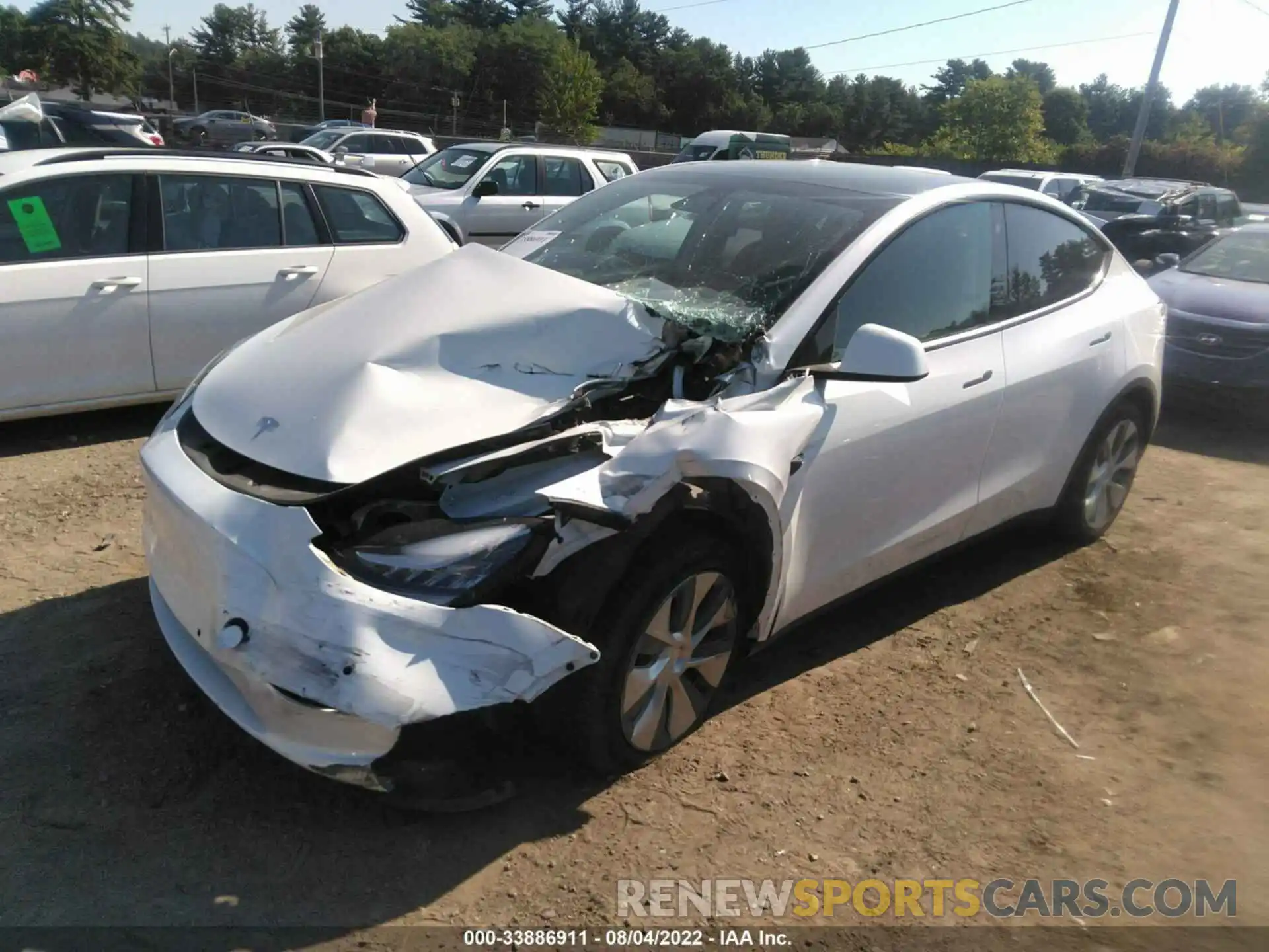 2 Photograph of a damaged car 5YJYGDEE5MF208179 TESLA MODEL Y 2021