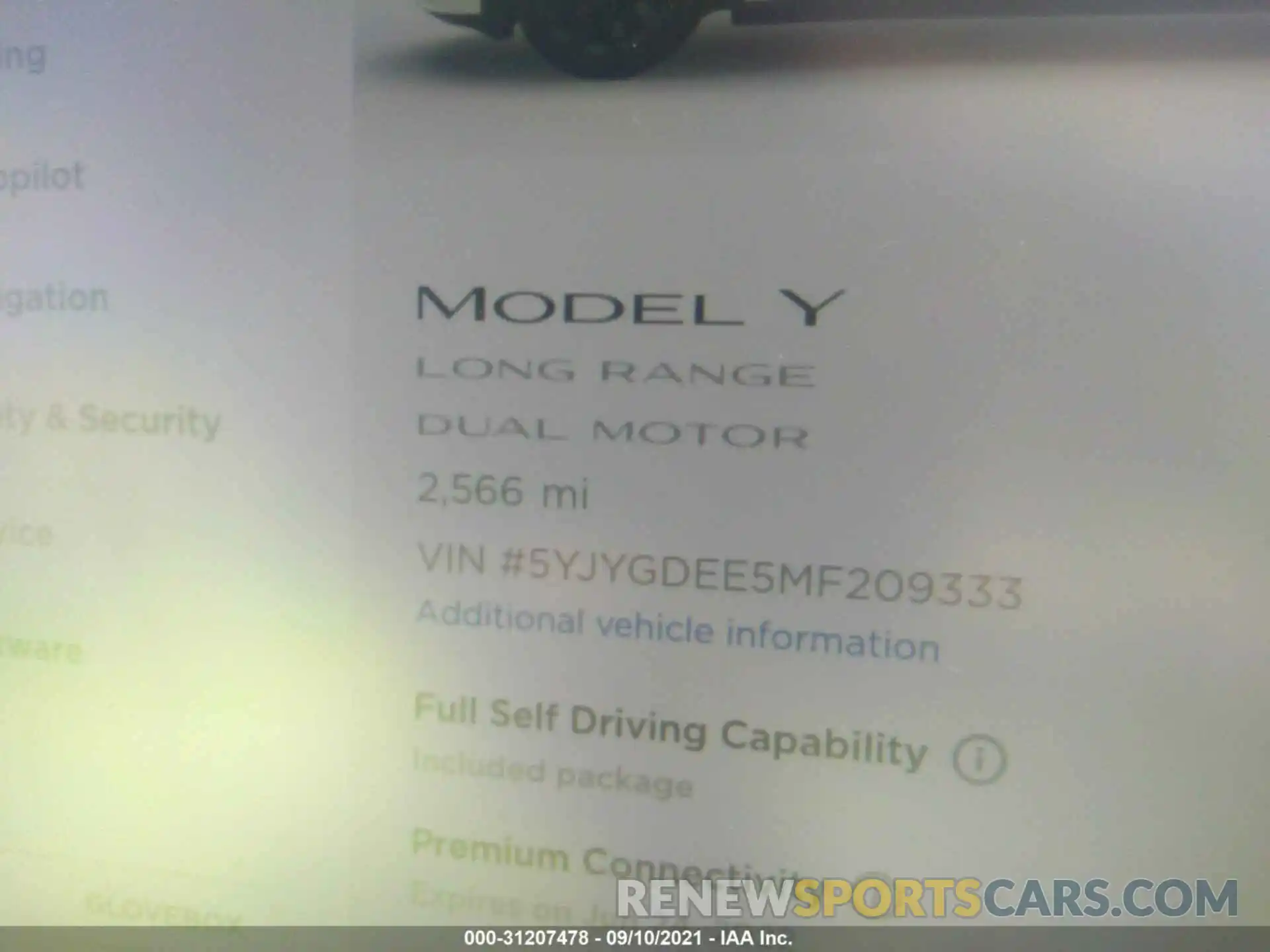 7 Фотография поврежденного автомобиля 5YJYGDEE5MF209333 TESLA MODEL Y 2021