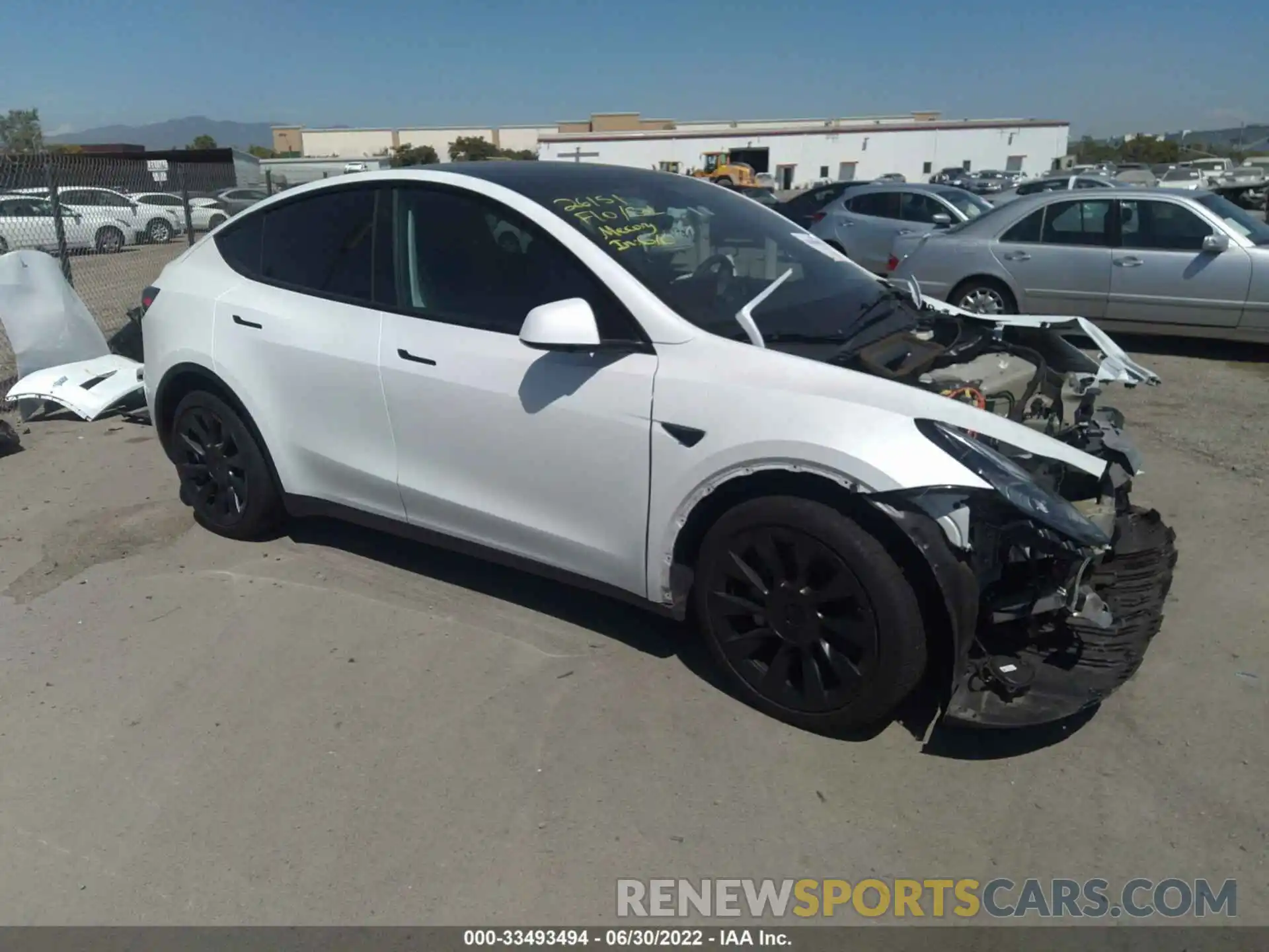 1 Photograph of a damaged car 5YJYGDEE5MF222700 TESLA MODEL Y 2021