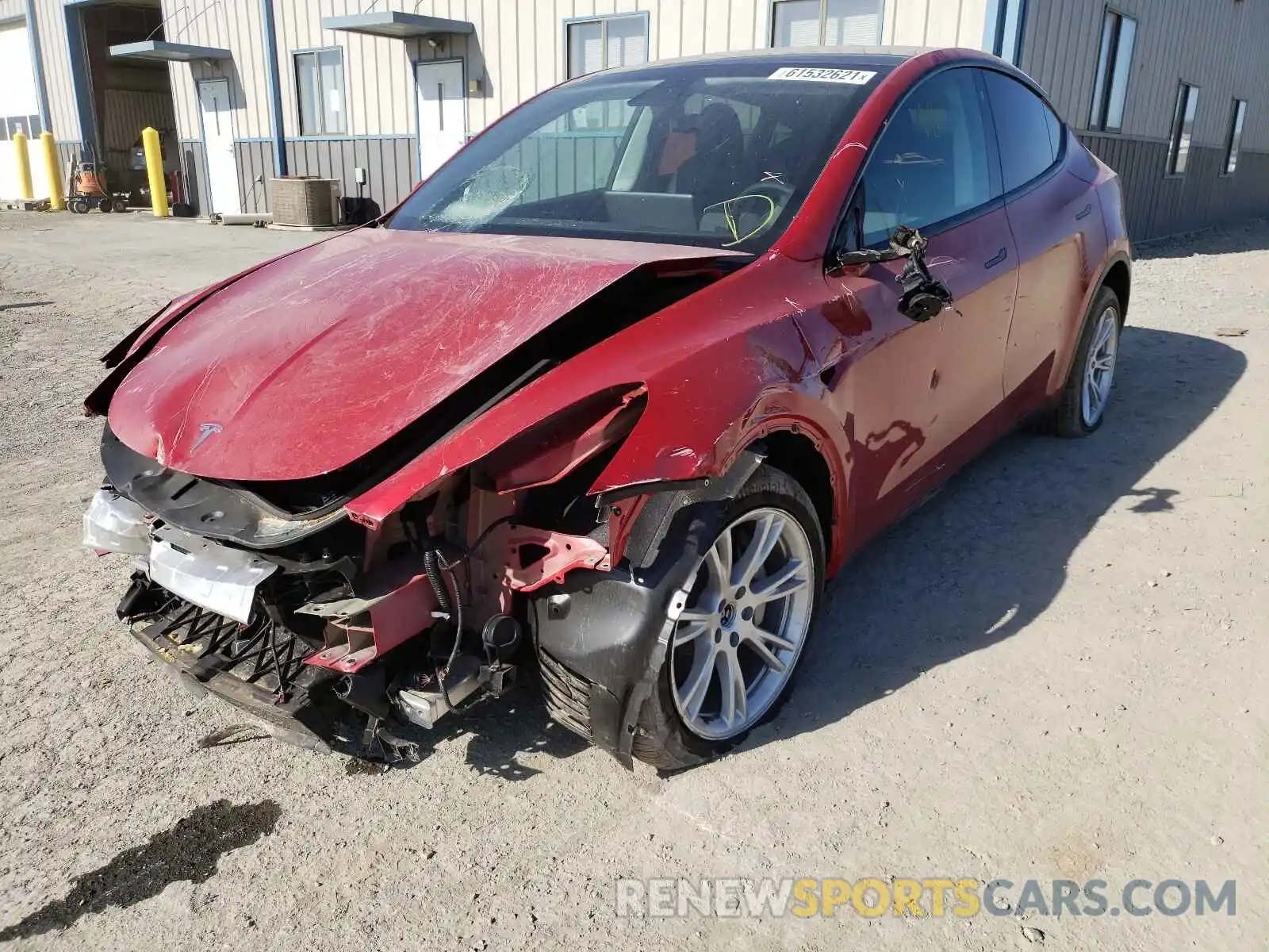 2 Photograph of a damaged car 5YJYGDEE5MF258161 TESLA MODEL Y 2021