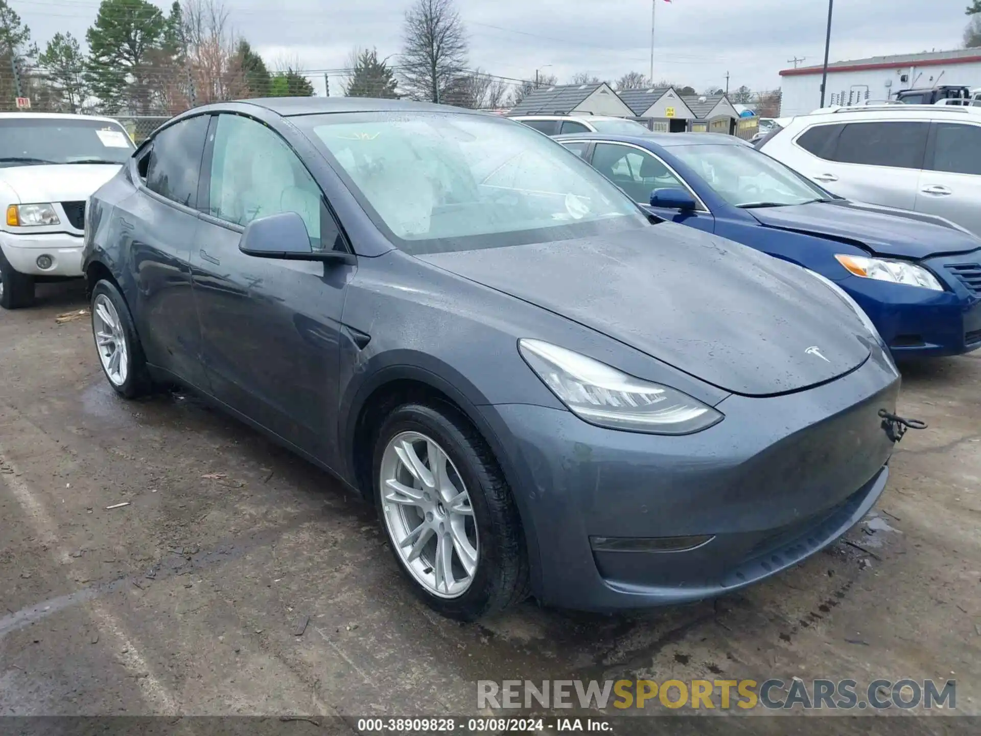 1 Photograph of a damaged car 5YJYGDEE5MF262405 TESLA MODEL Y 2021