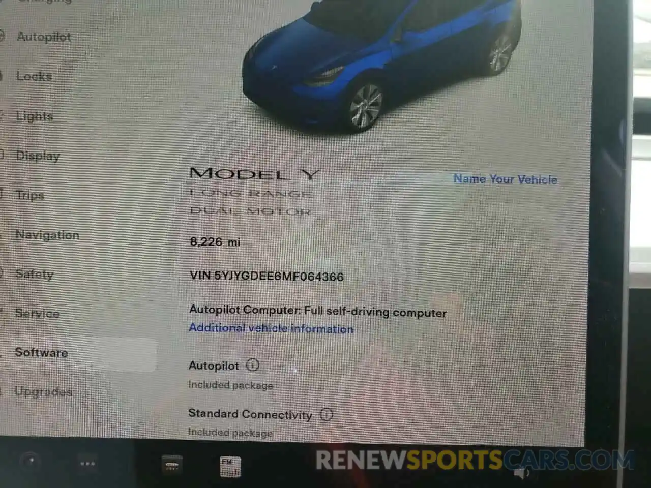 8 Фотография поврежденного автомобиля 5YJYGDEE6MF064366 TESLA MODEL Y 2021