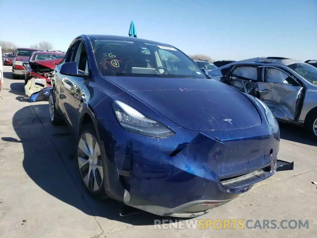 1 Фотография поврежденного автомобиля 5YJYGDEE6MF065789 TESLA MODEL Y 2021