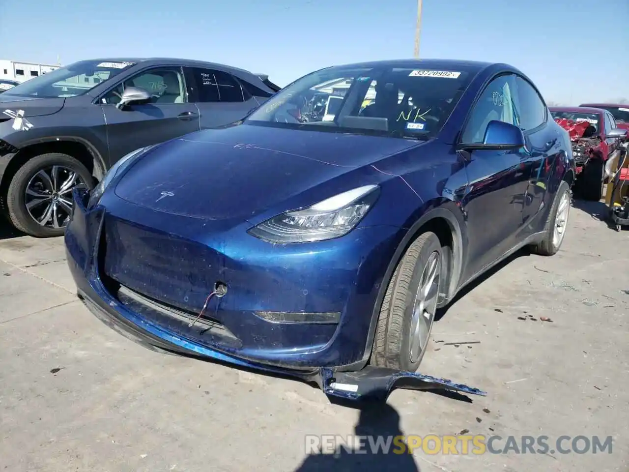 2 Фотография поврежденного автомобиля 5YJYGDEE6MF065789 TESLA MODEL Y 2021