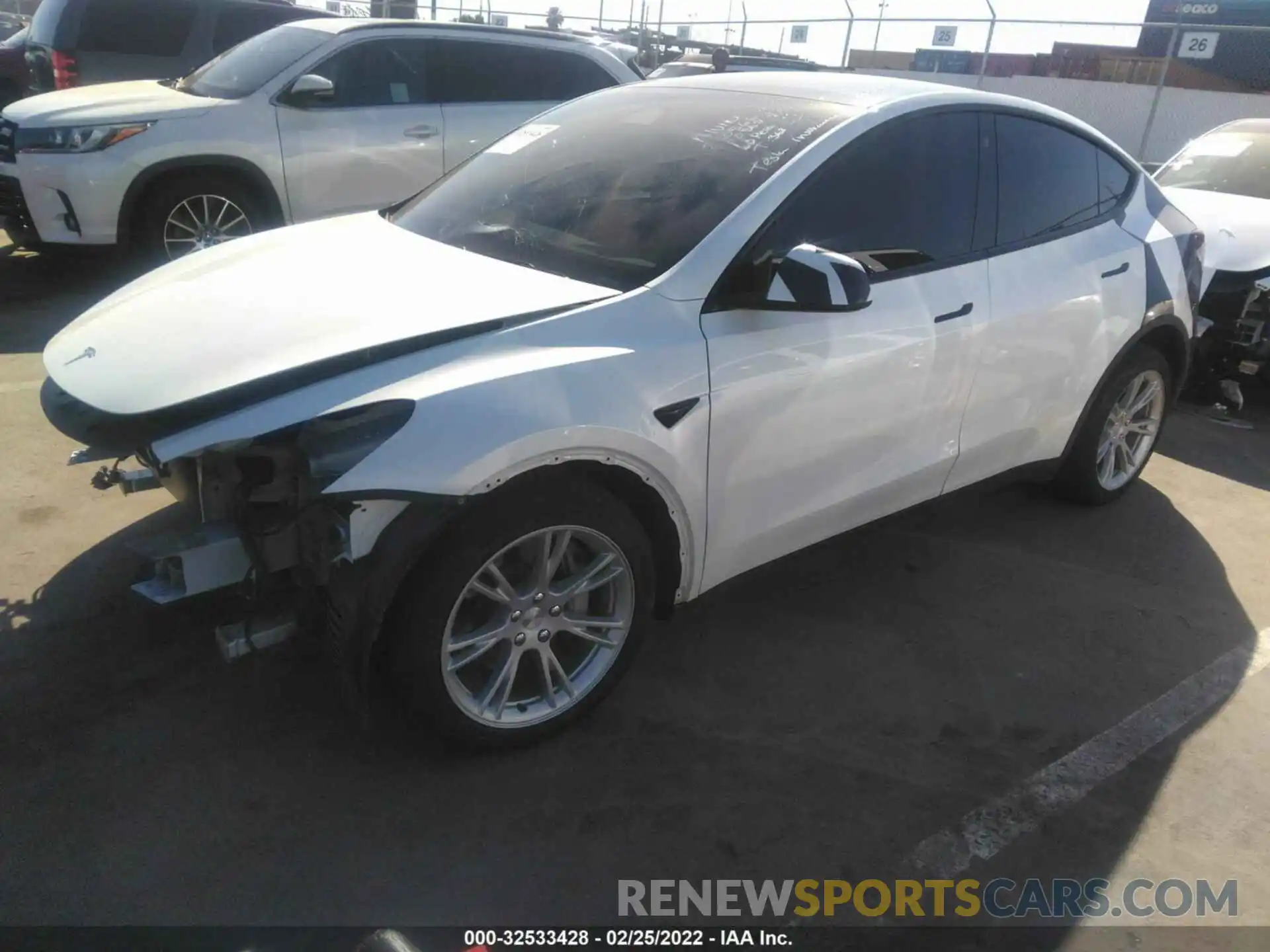 2 Photograph of a damaged car 5YJYGDEE6MF073259 TESLA MODEL Y 2021