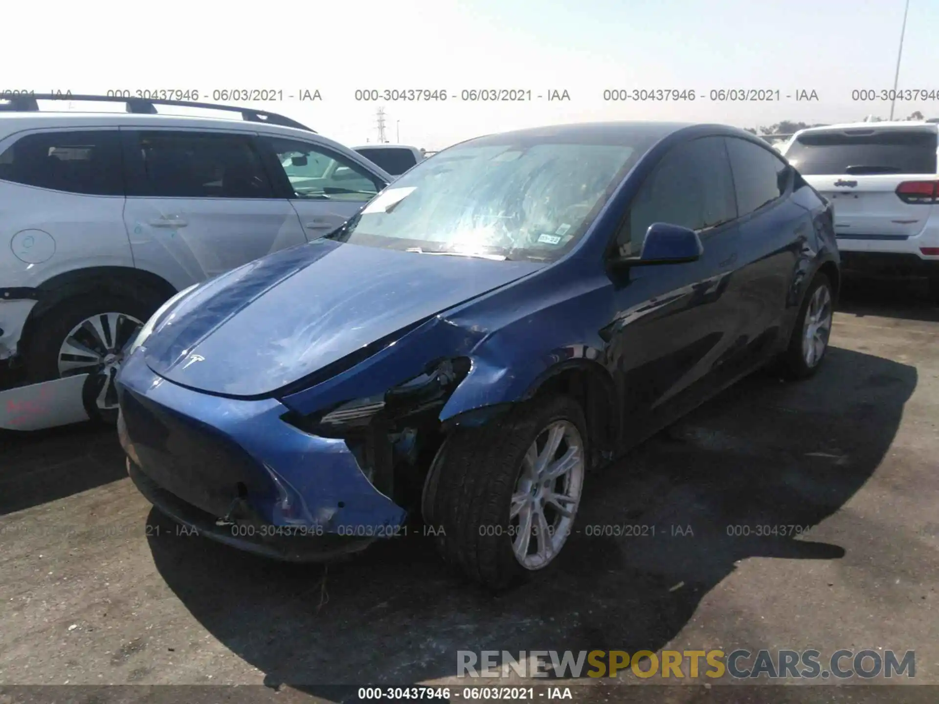 2 Photograph of a damaged car 5YJYGDEE6MF075349 TESLA MODEL Y 2021