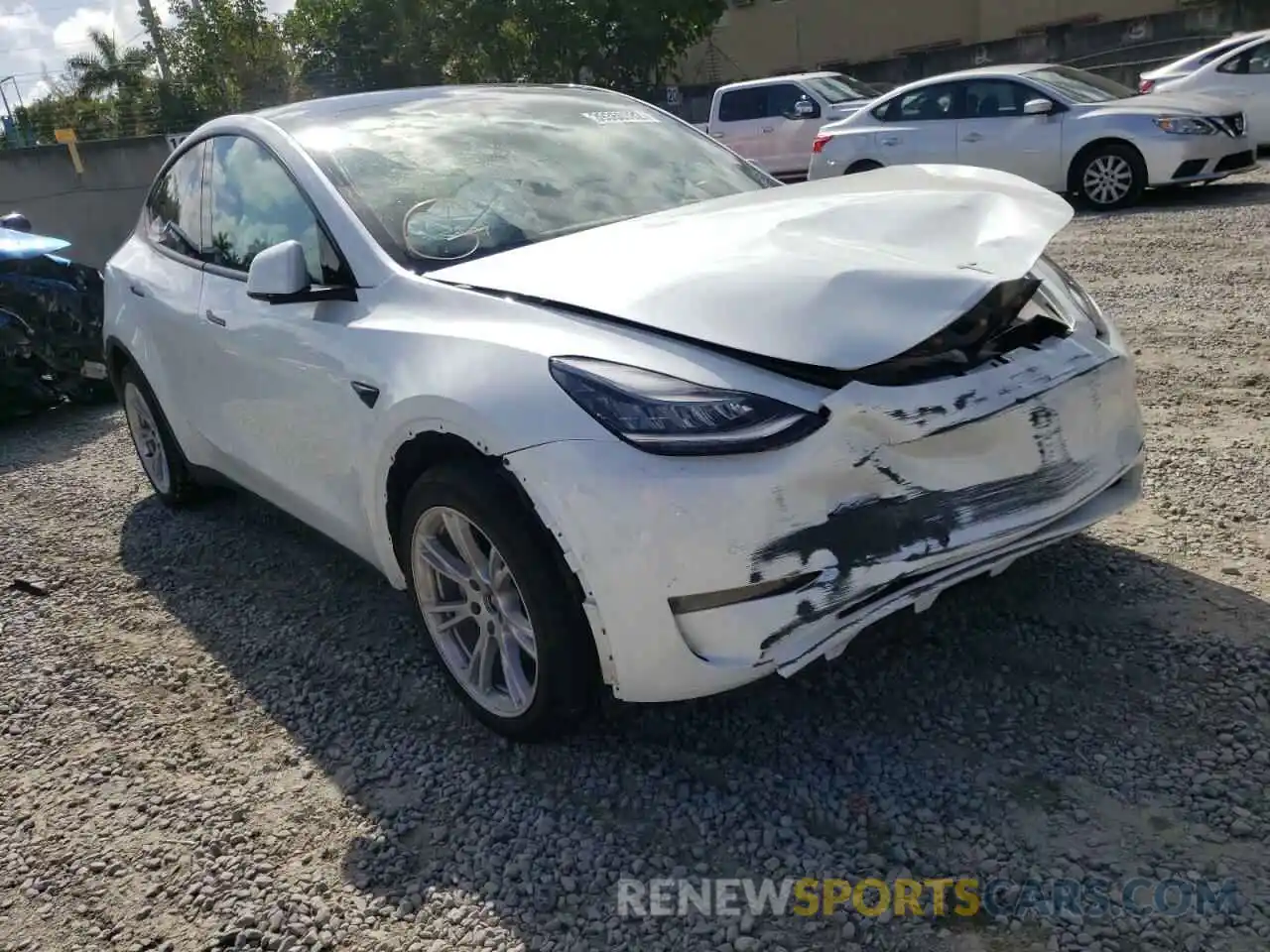 1 Photograph of a damaged car 5YJYGDEE6MF078395 TESLA MODEL Y 2021