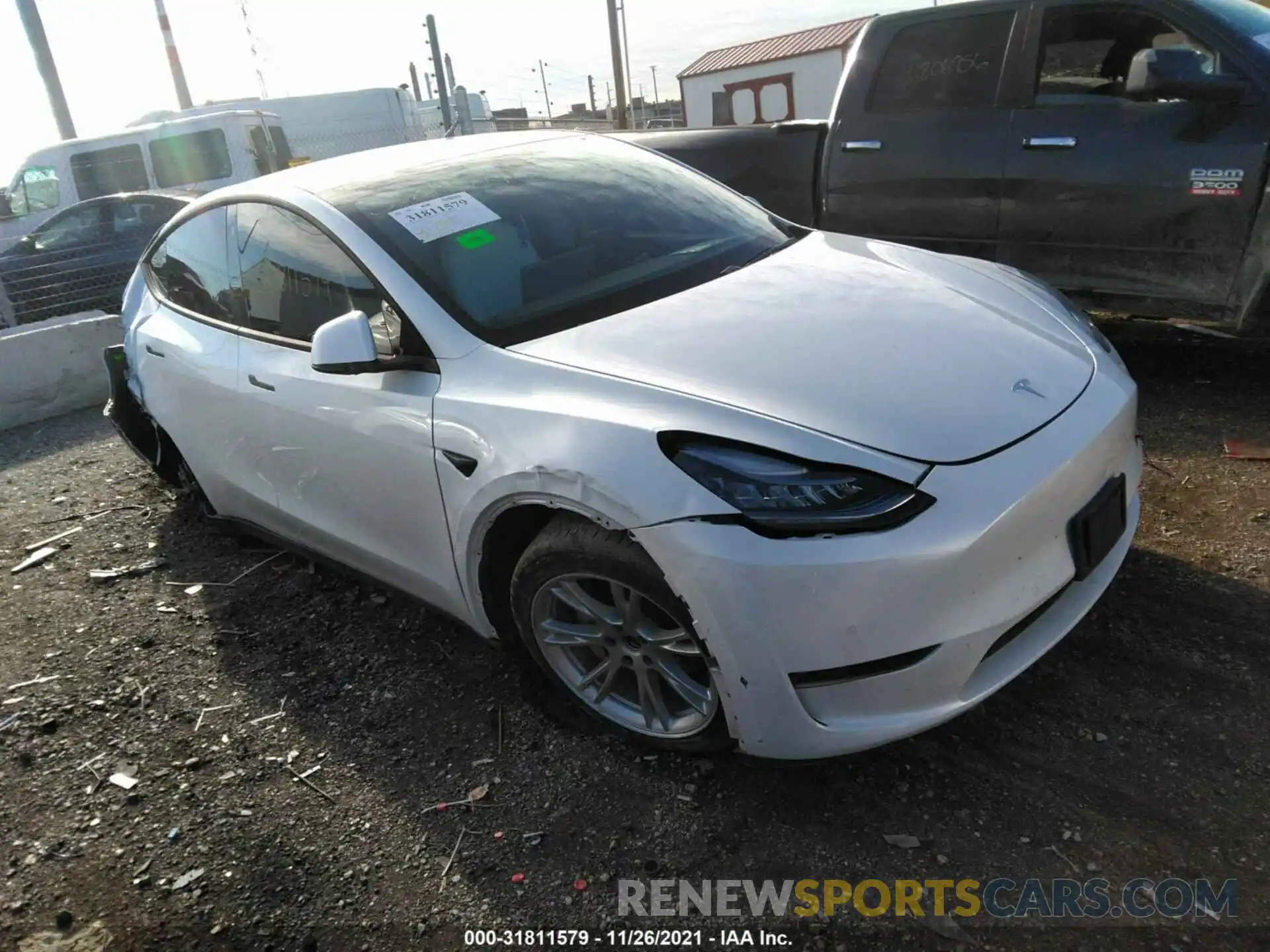 1 Photograph of a damaged car 5YJYGDEE6MF078798 TESLA MODEL Y 2021