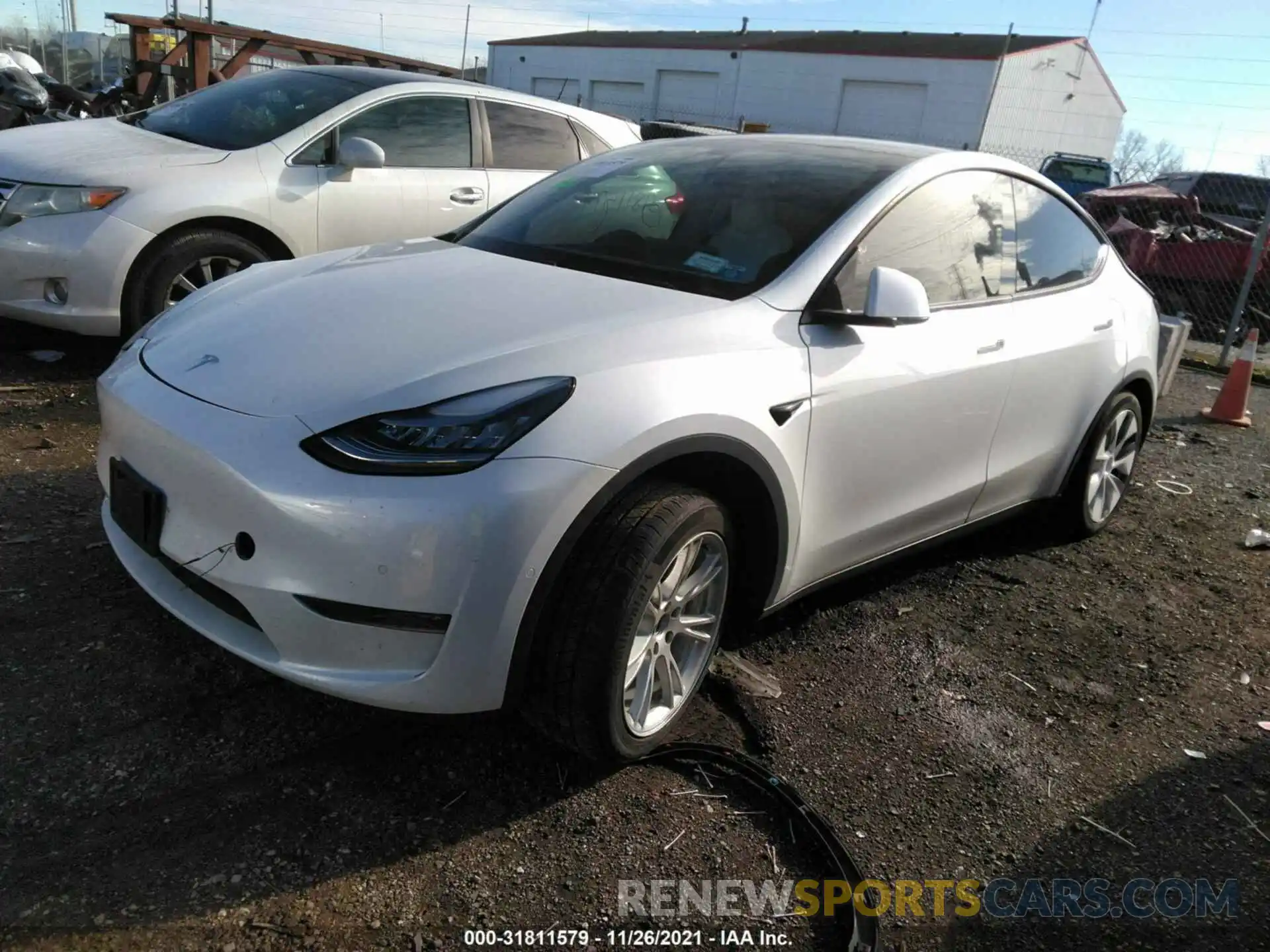 2 Photograph of a damaged car 5YJYGDEE6MF078798 TESLA MODEL Y 2021