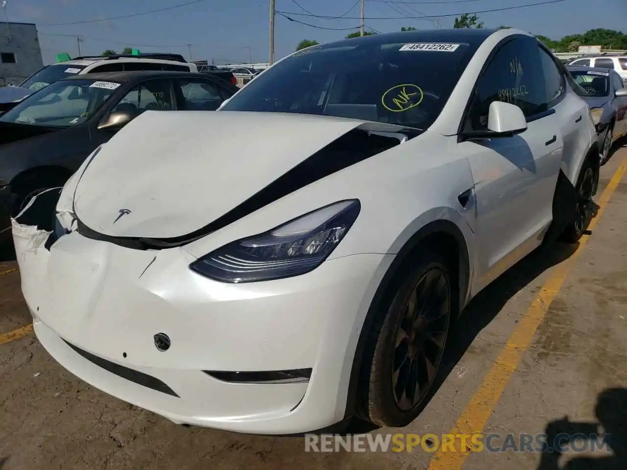 2 Photograph of a damaged car 5YJYGDEE6MF080356 TESLA MODEL Y 2021