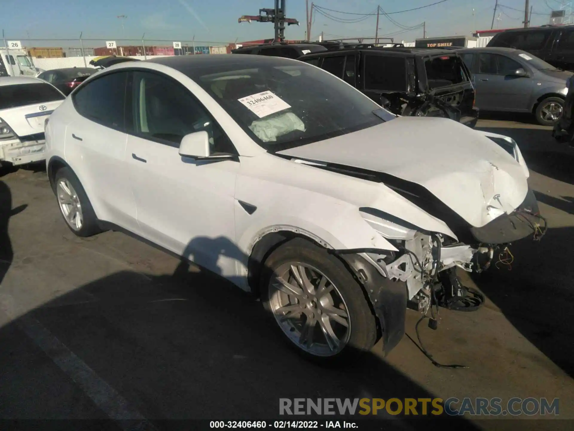 1 Photograph of a damaged car 5YJYGDEE6MF090448 TESLA MODEL Y 2021