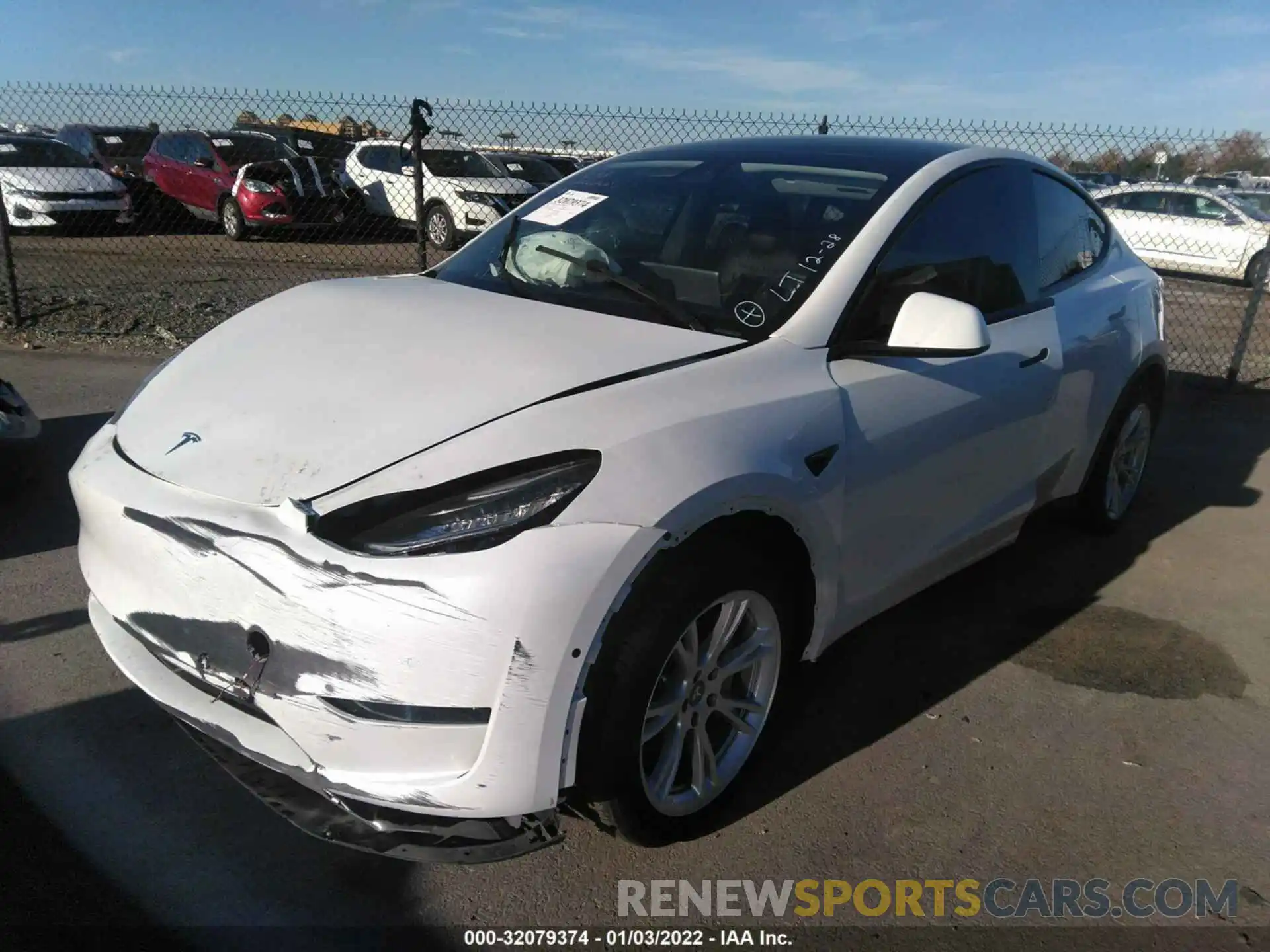 2 Photograph of a damaged car 5YJYGDEE6MF091440 TESLA MODEL Y 2021