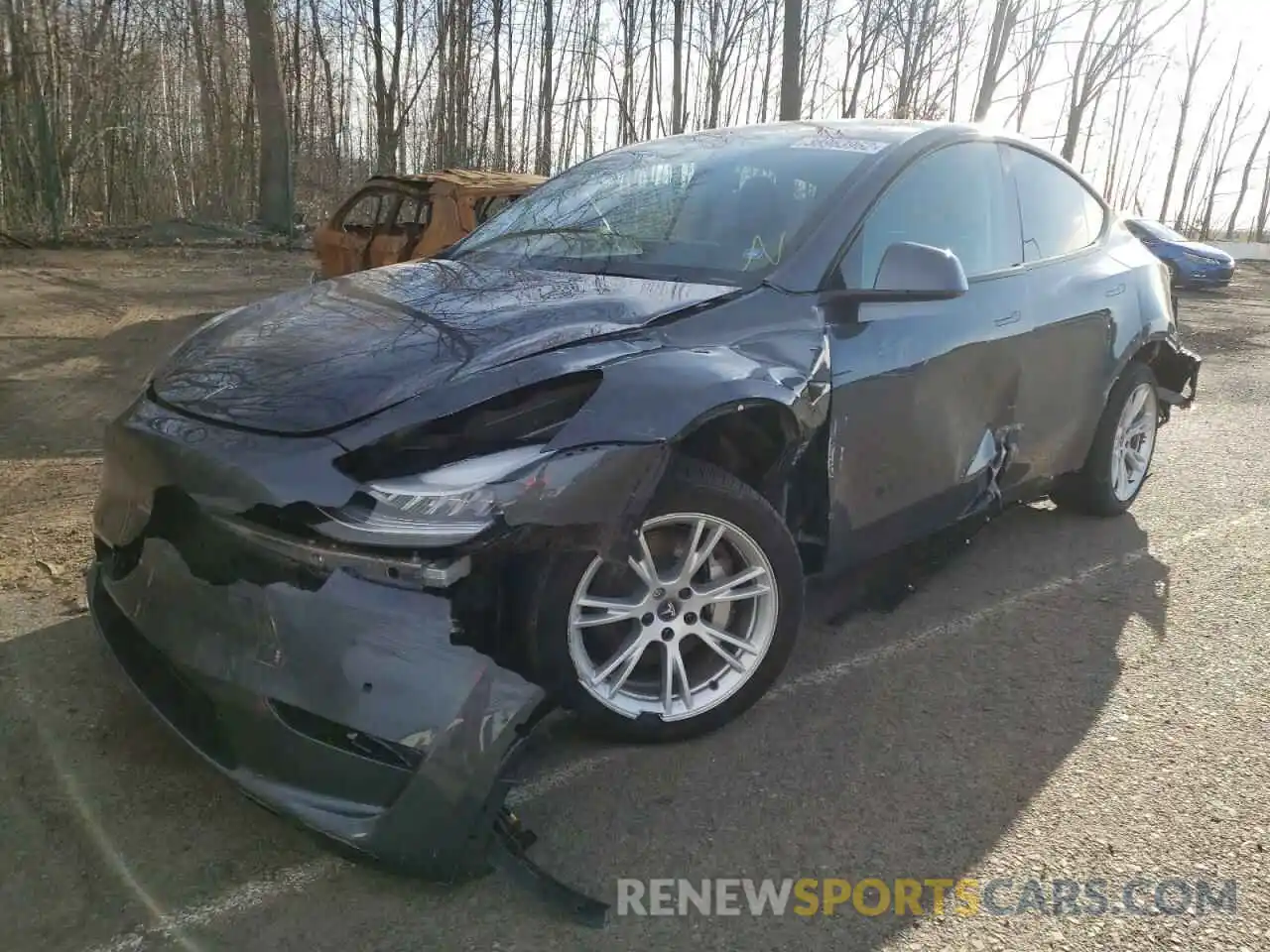 2 Photograph of a damaged car 5YJYGDEE6MF099974 TESLA MODEL Y 2021