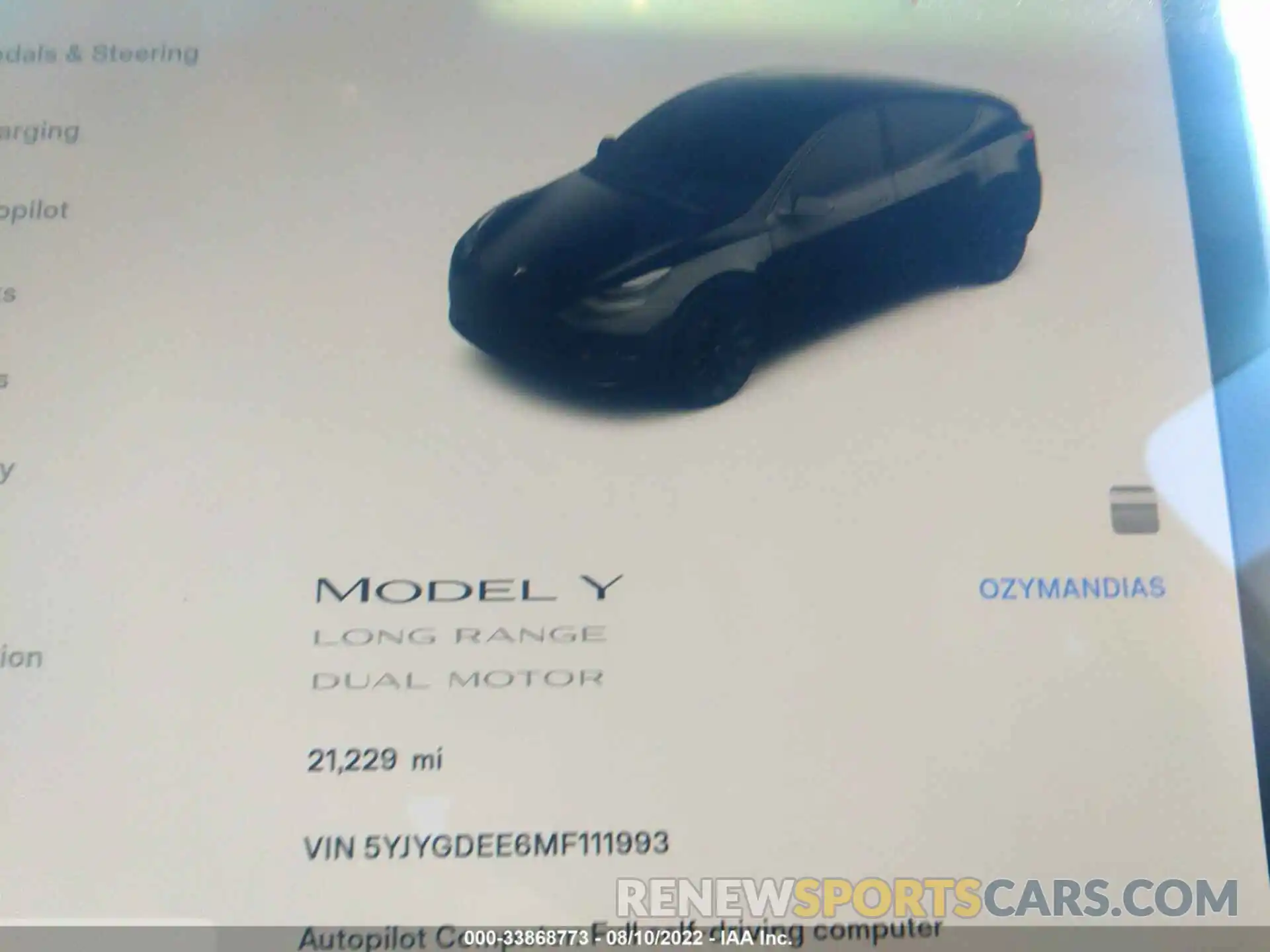 7 Фотография поврежденного автомобиля 5YJYGDEE6MF111993 TESLA MODEL Y 2021