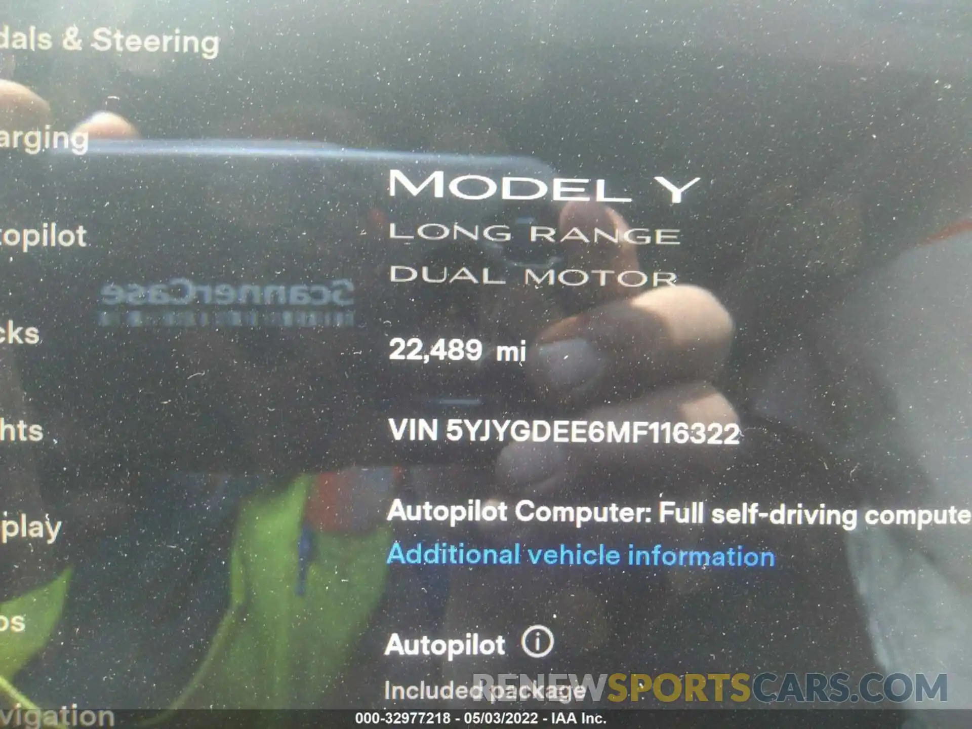 7 Photograph of a damaged car 5YJYGDEE6MF116322 TESLA MODEL Y 2021