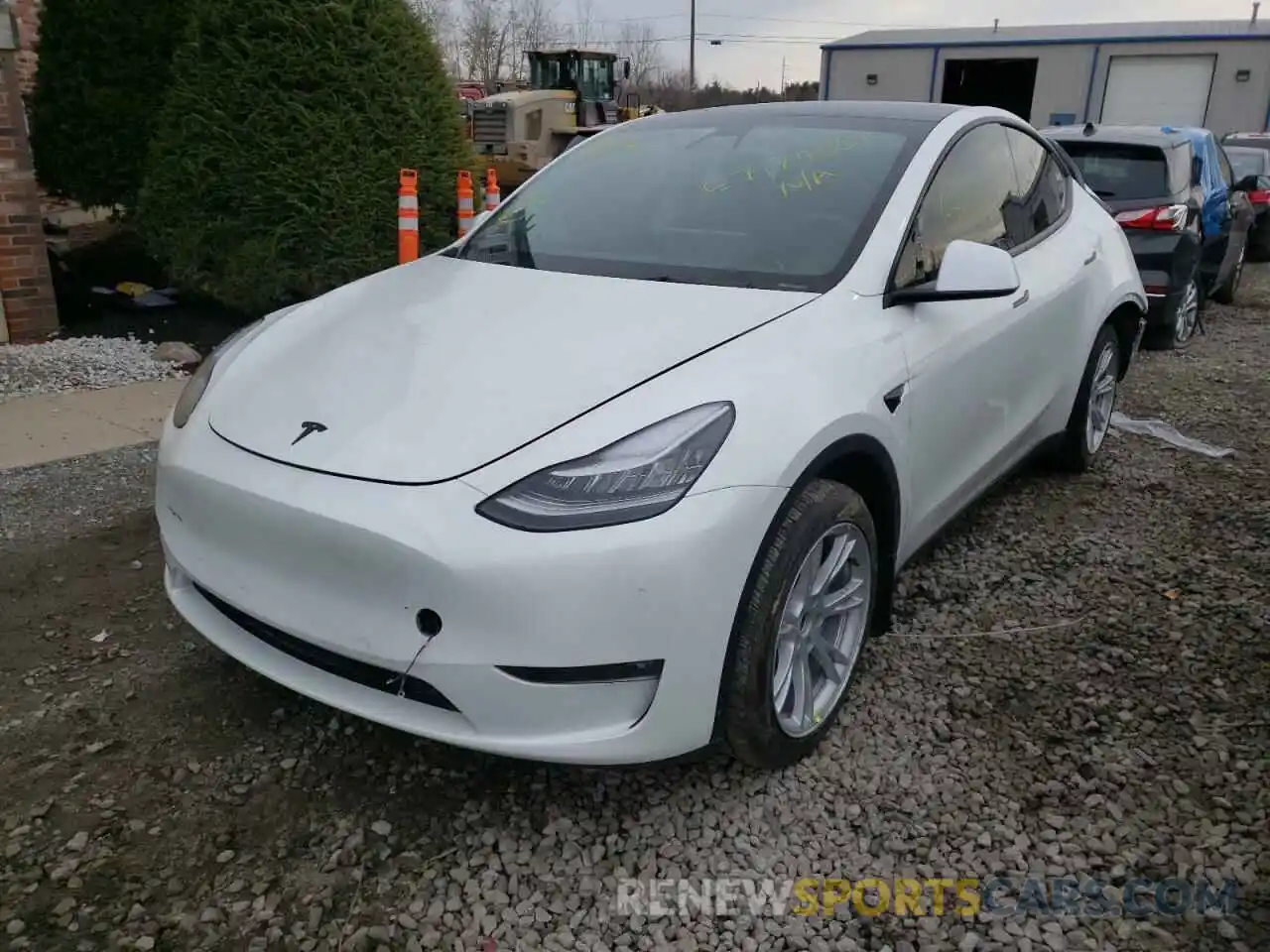 2 Photograph of a damaged car 5YJYGDEE6MF146517 TESLA MODEL Y 2021