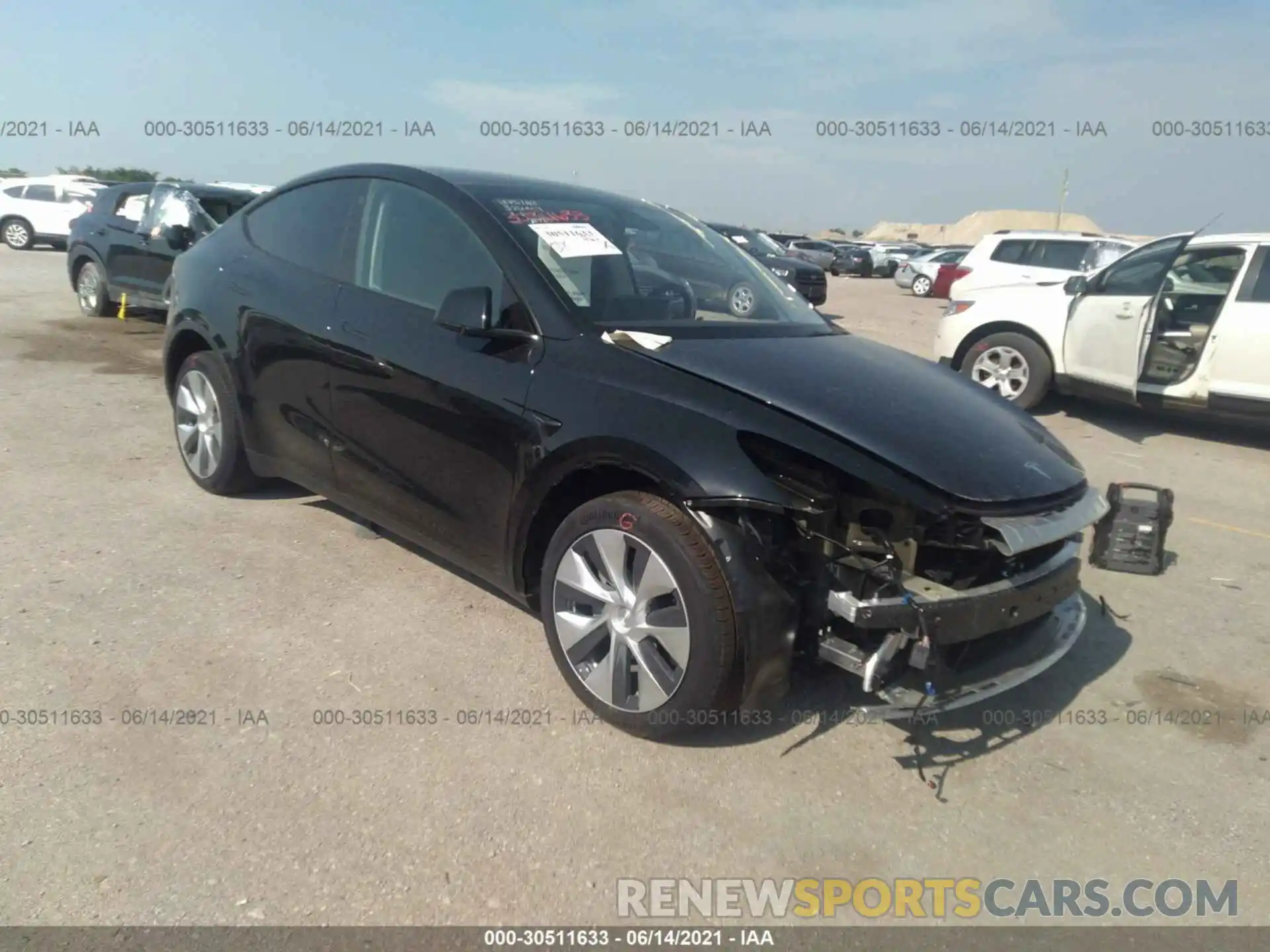 1 Photograph of a damaged car 5YJYGDEE6MF146615 TESLA MODEL Y 2021