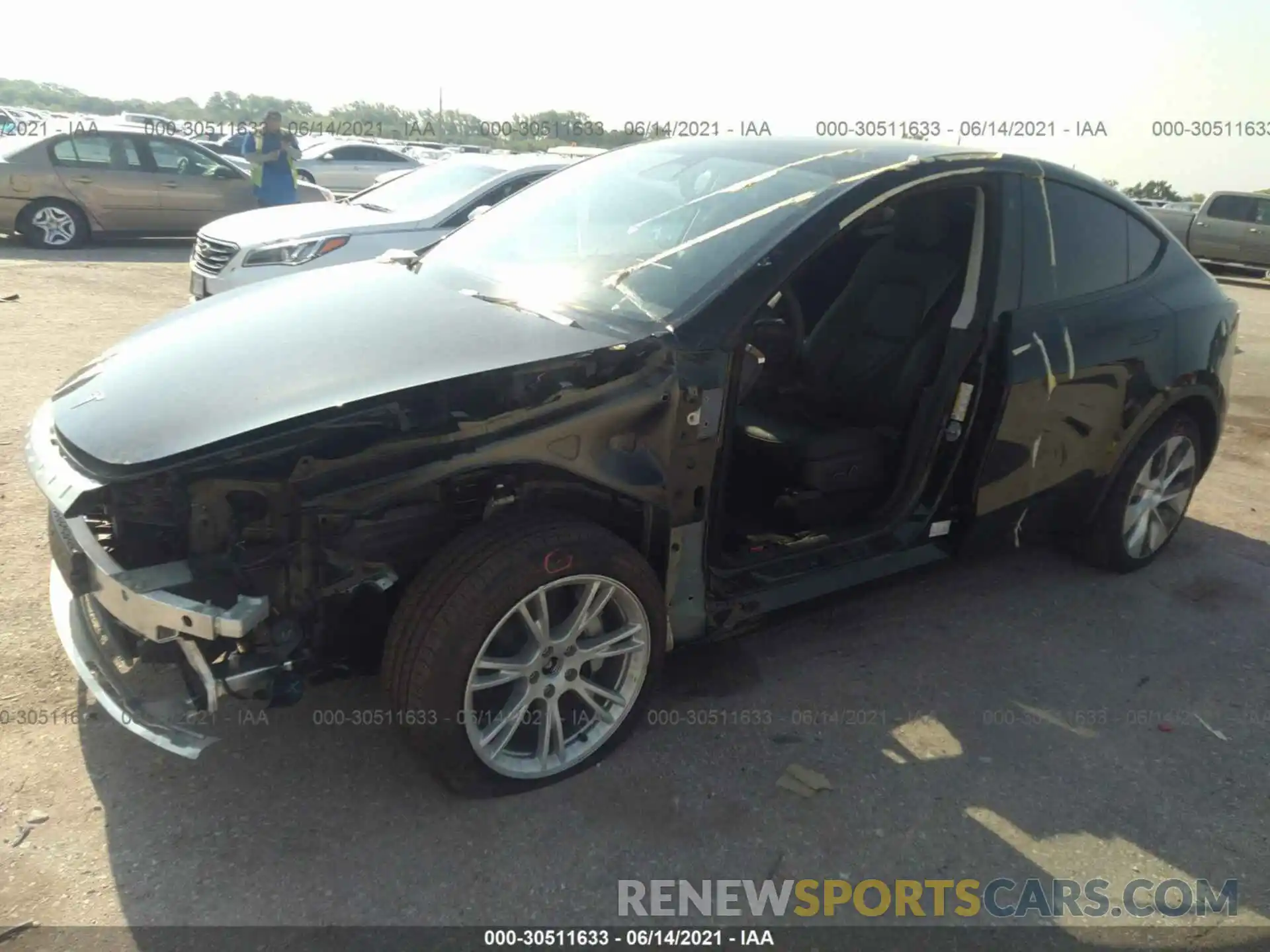 2 Photograph of a damaged car 5YJYGDEE6MF146615 TESLA MODEL Y 2021