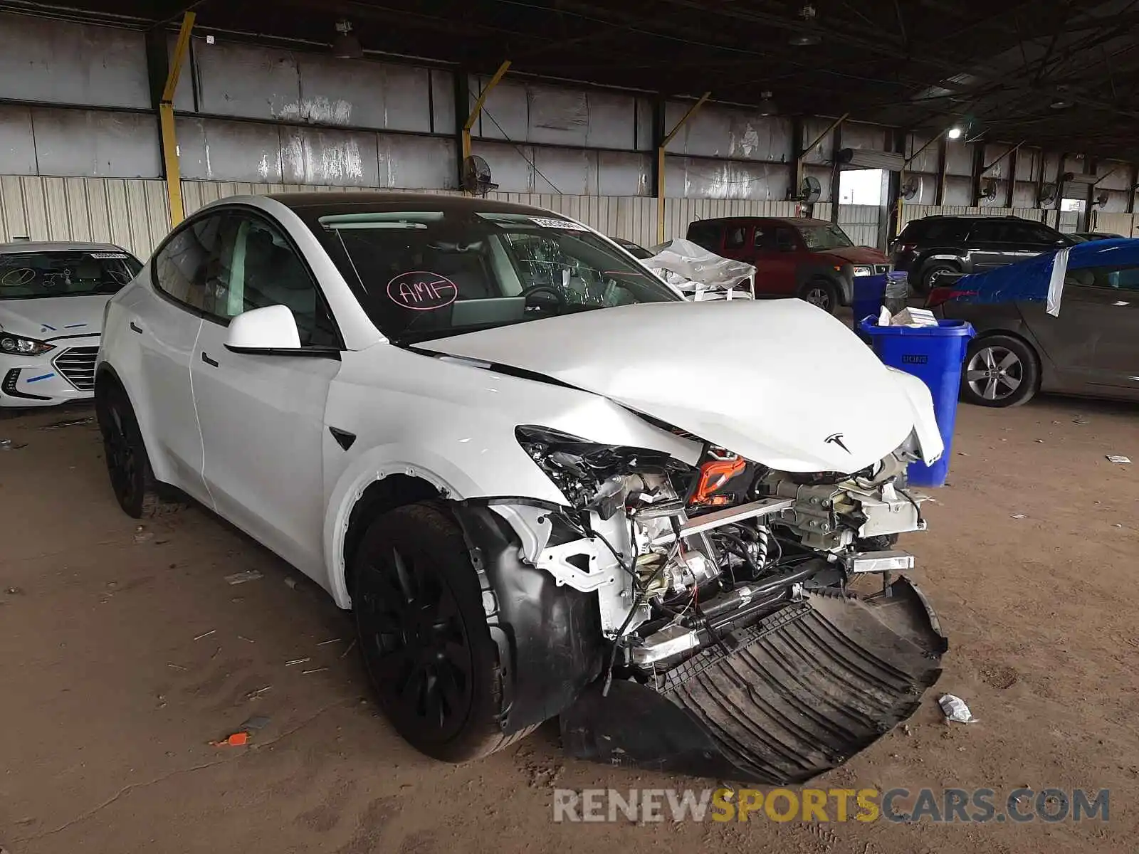 1 Photograph of a damaged car 5YJYGDEE6MF159350 TESLA MODEL Y 2021