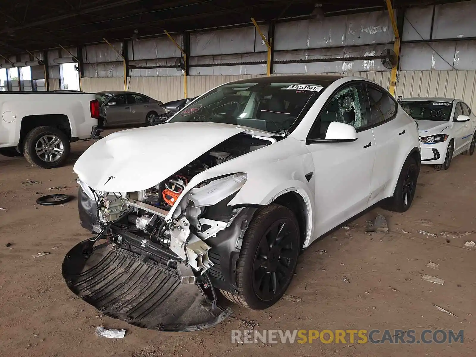 2 Photograph of a damaged car 5YJYGDEE6MF159350 TESLA MODEL Y 2021