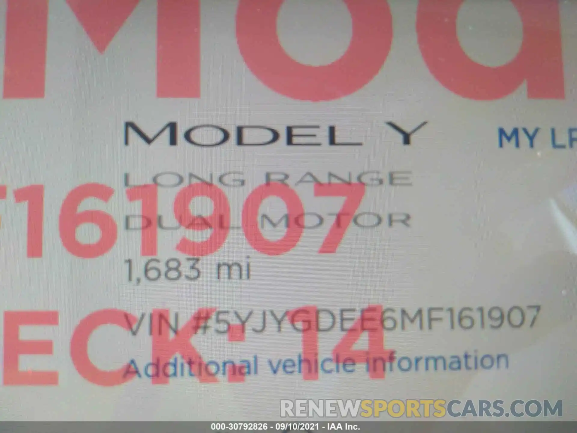 7 Photograph of a damaged car 5YJYGDEE6MF161907 TESLA MODEL Y 2021