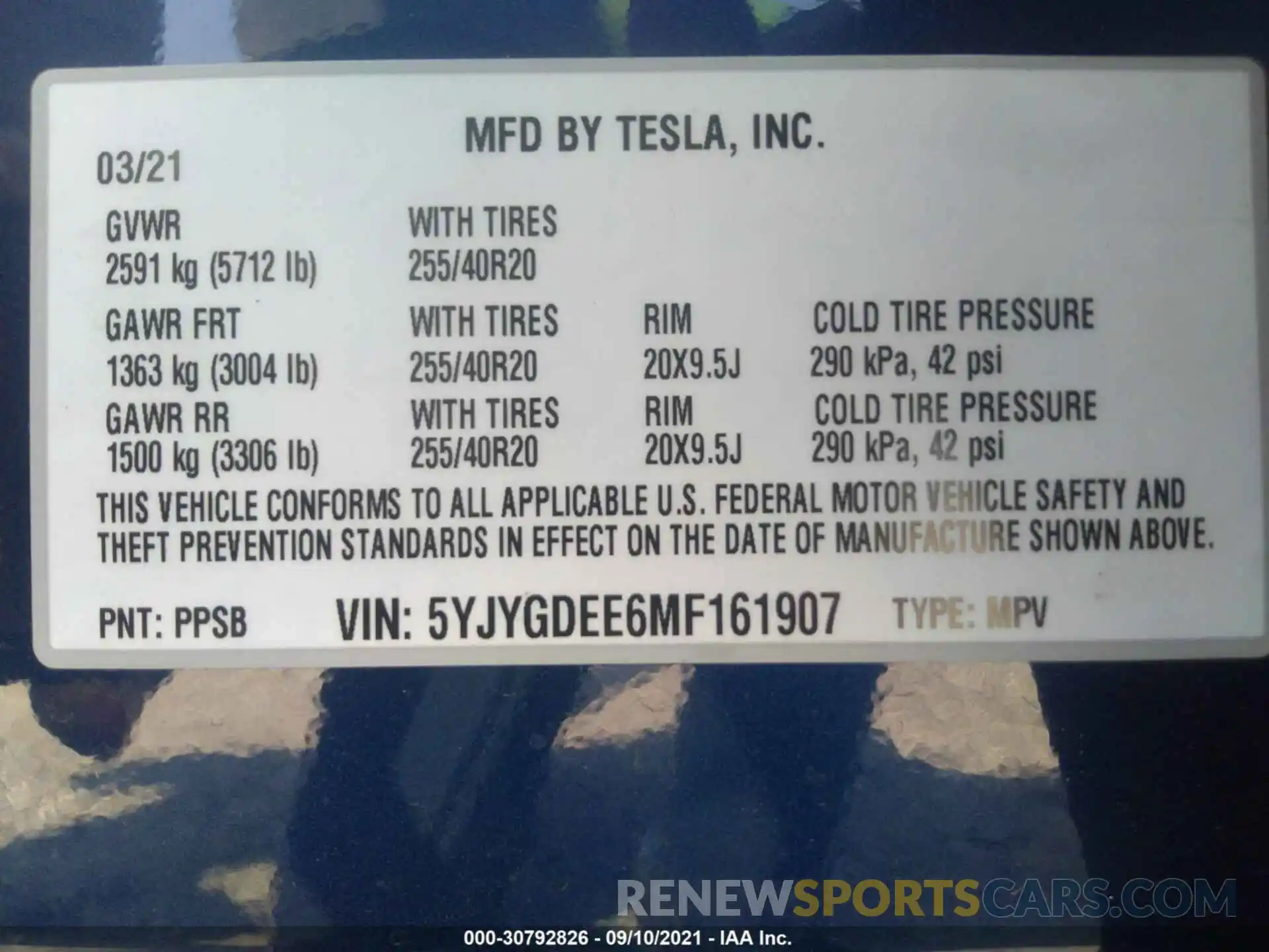 9 Photograph of a damaged car 5YJYGDEE6MF161907 TESLA MODEL Y 2021