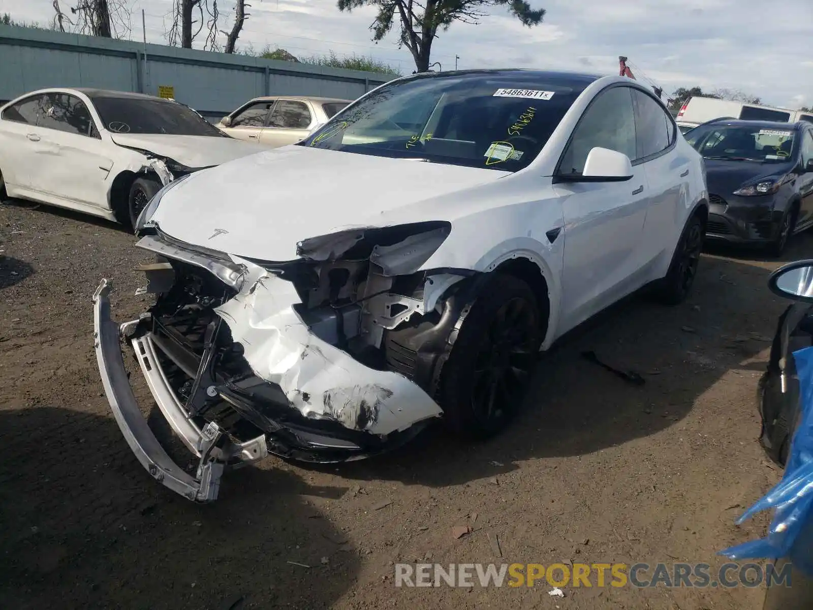 2 Photograph of a damaged car 5YJYGDEE6MF190498 TESLA MODEL Y 2021