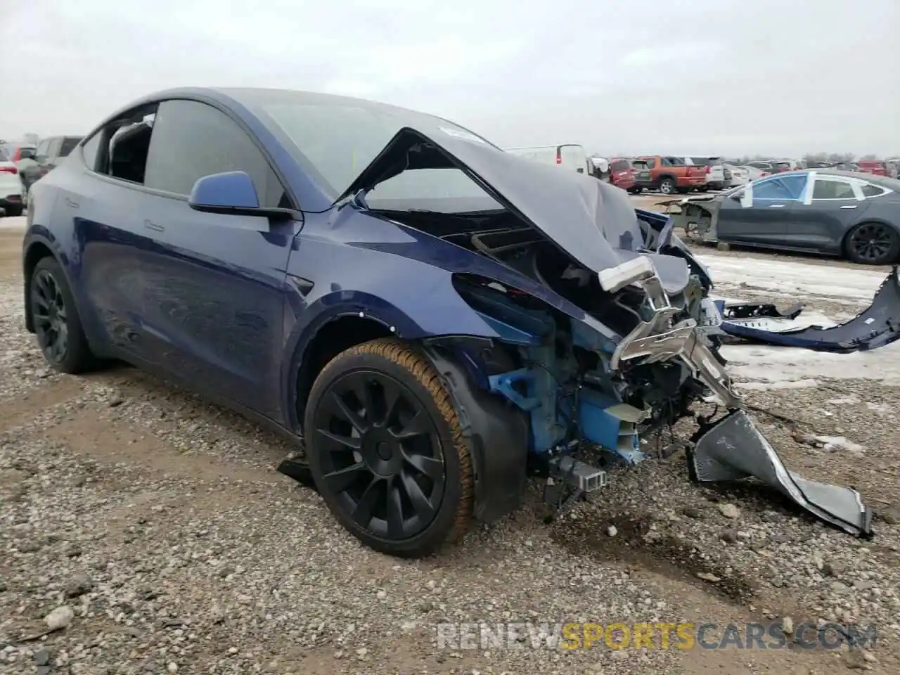 1 Photograph of a damaged car 5YJYGDEE6MF192588 TESLA MODEL Y 2021