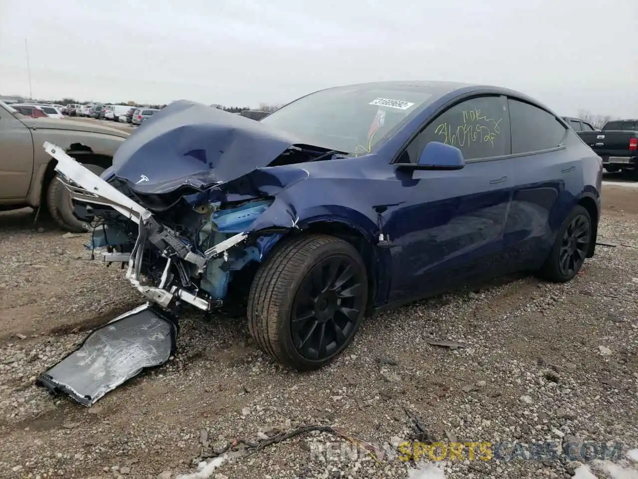 2 Фотография поврежденного автомобиля 5YJYGDEE6MF192588 TESLA MODEL Y 2021