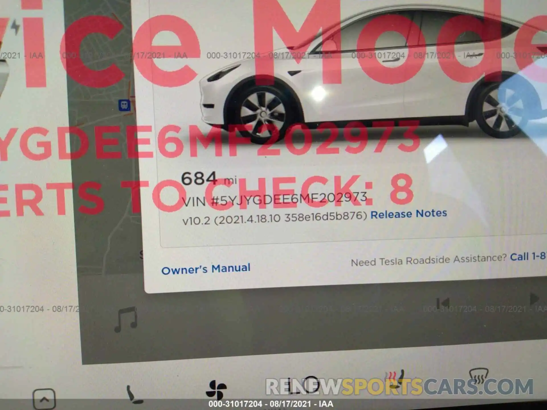 7 Photograph of a damaged car 5YJYGDEE6MF202973 TESLA MODEL Y 2021