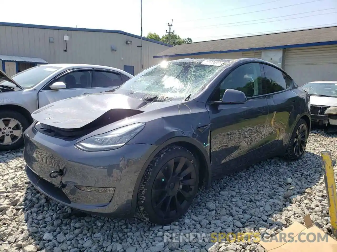 2 Photograph of a damaged car 5YJYGDEE6MF203752 TESLA MODEL Y 2021