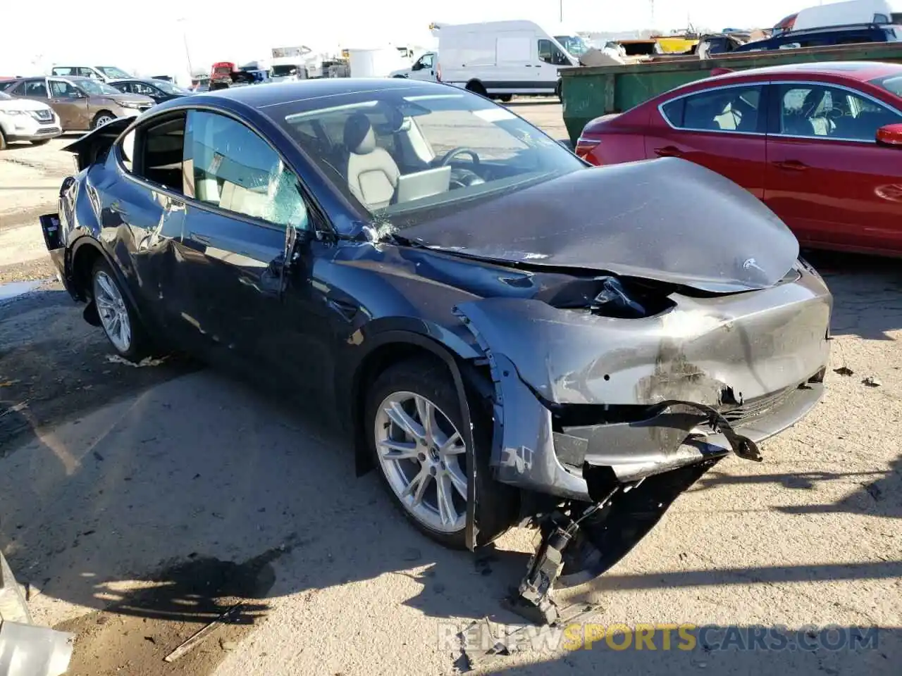 1 Photograph of a damaged car 5YJYGDEE6MF265443 TESLA MODEL Y 2021