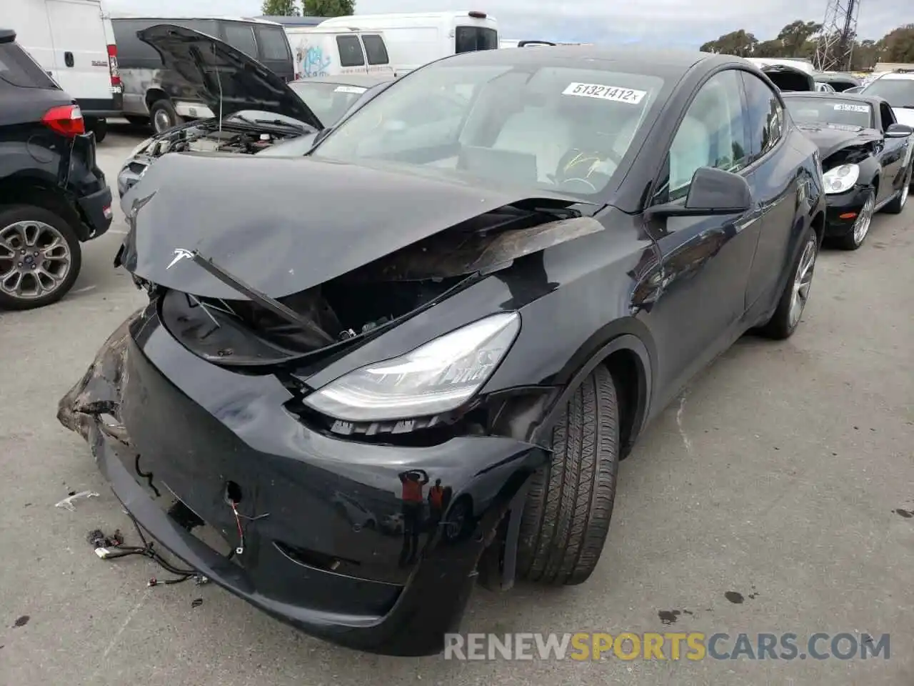 2 Фотография поврежденного автомобиля 5YJYGDEE6MF270013 TESLA MODEL Y 2021