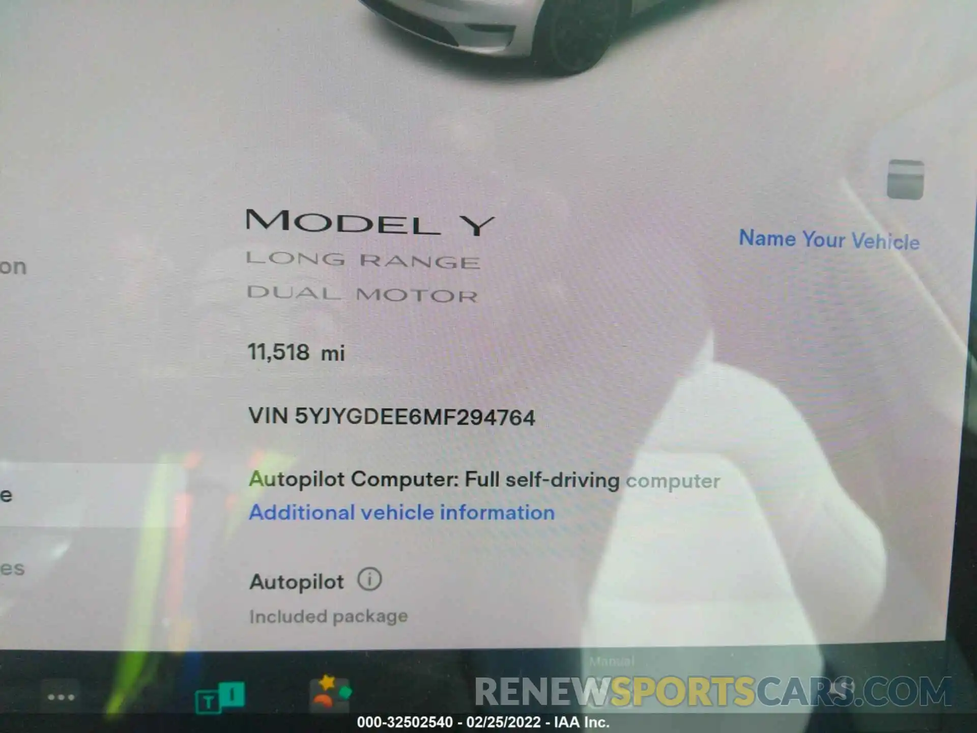 7 Фотография поврежденного автомобиля 5YJYGDEE6MF294764 TESLA MODEL Y 2021