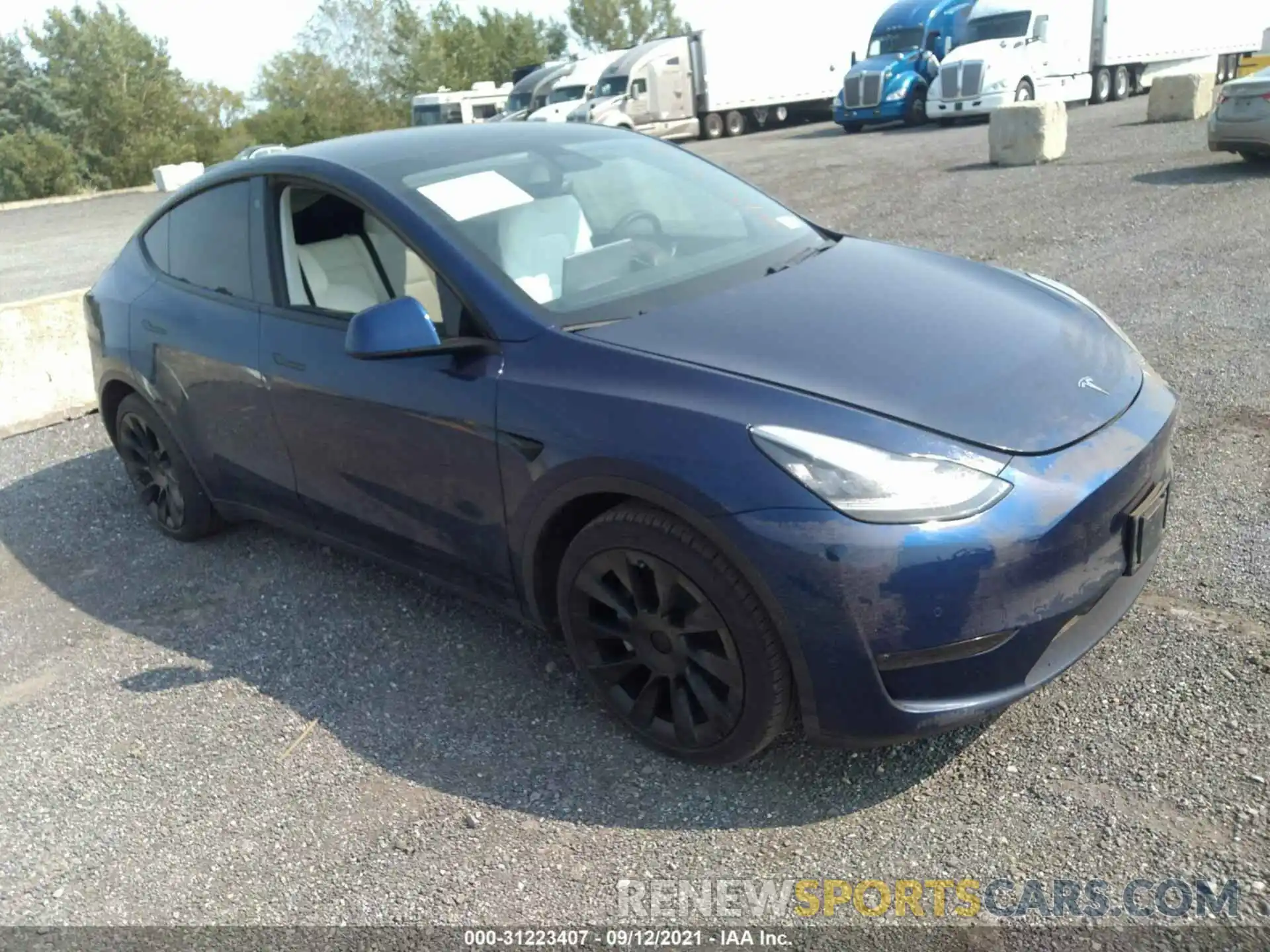 1 Photograph of a damaged car 5YJYGDEE7MF060214 TESLA MODEL Y 2021