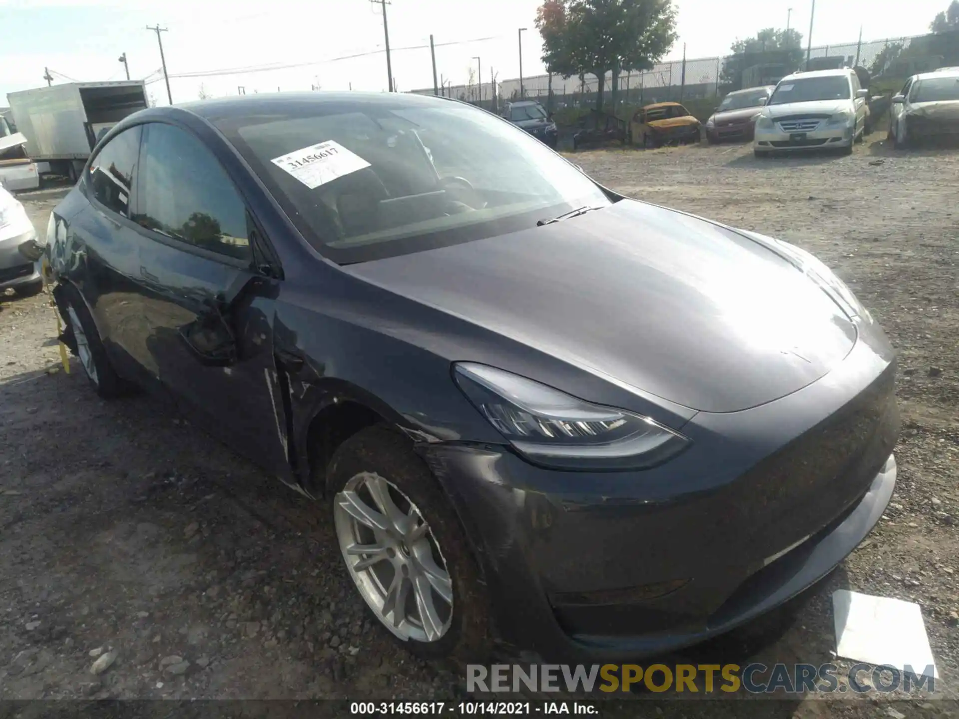 1 Photograph of a damaged car 5YJYGDEE7MF060553 TESLA MODEL Y 2021