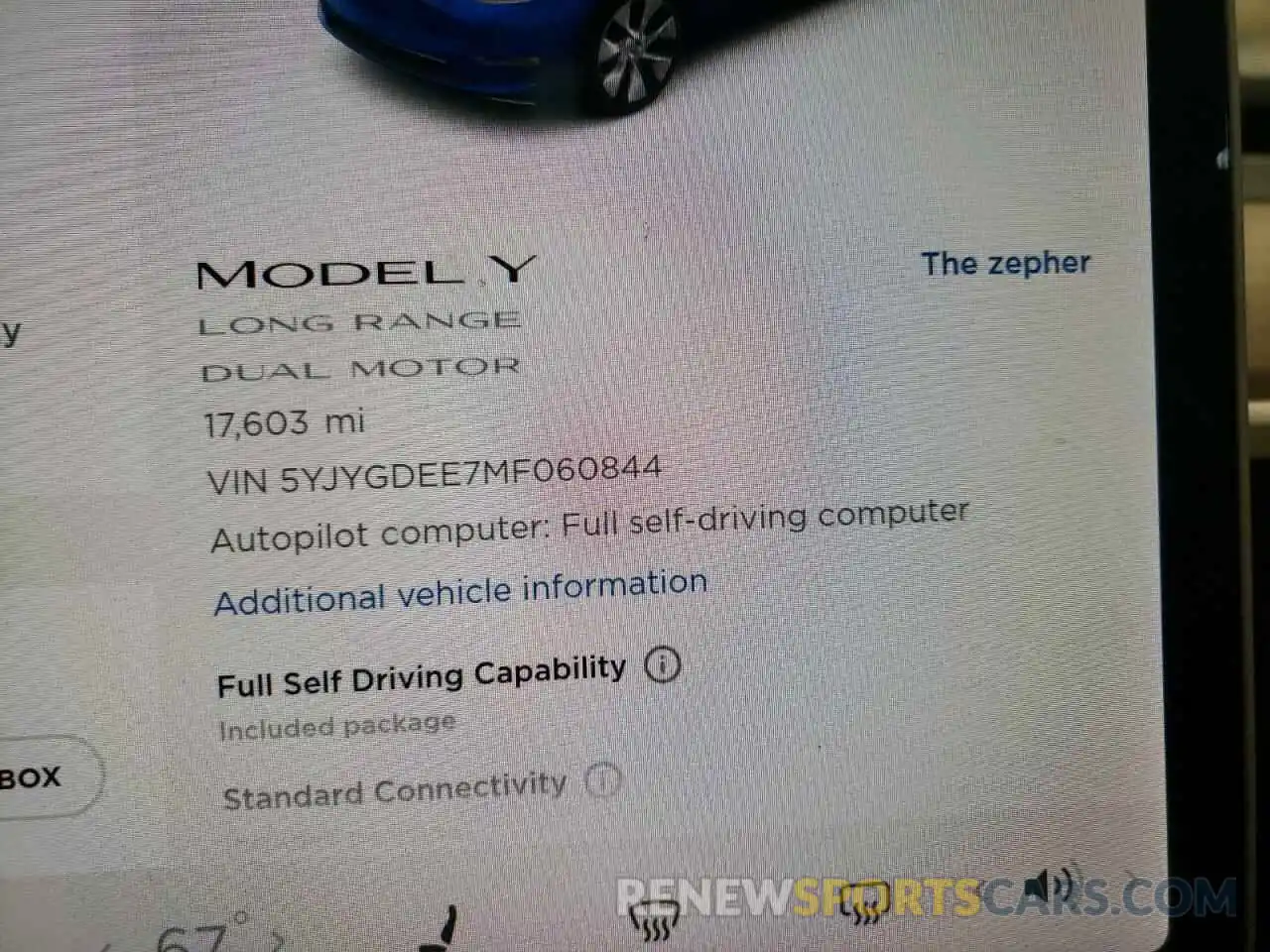 8 Photograph of a damaged car 5YJYGDEE7MF060844 TESLA MODEL Y 2021