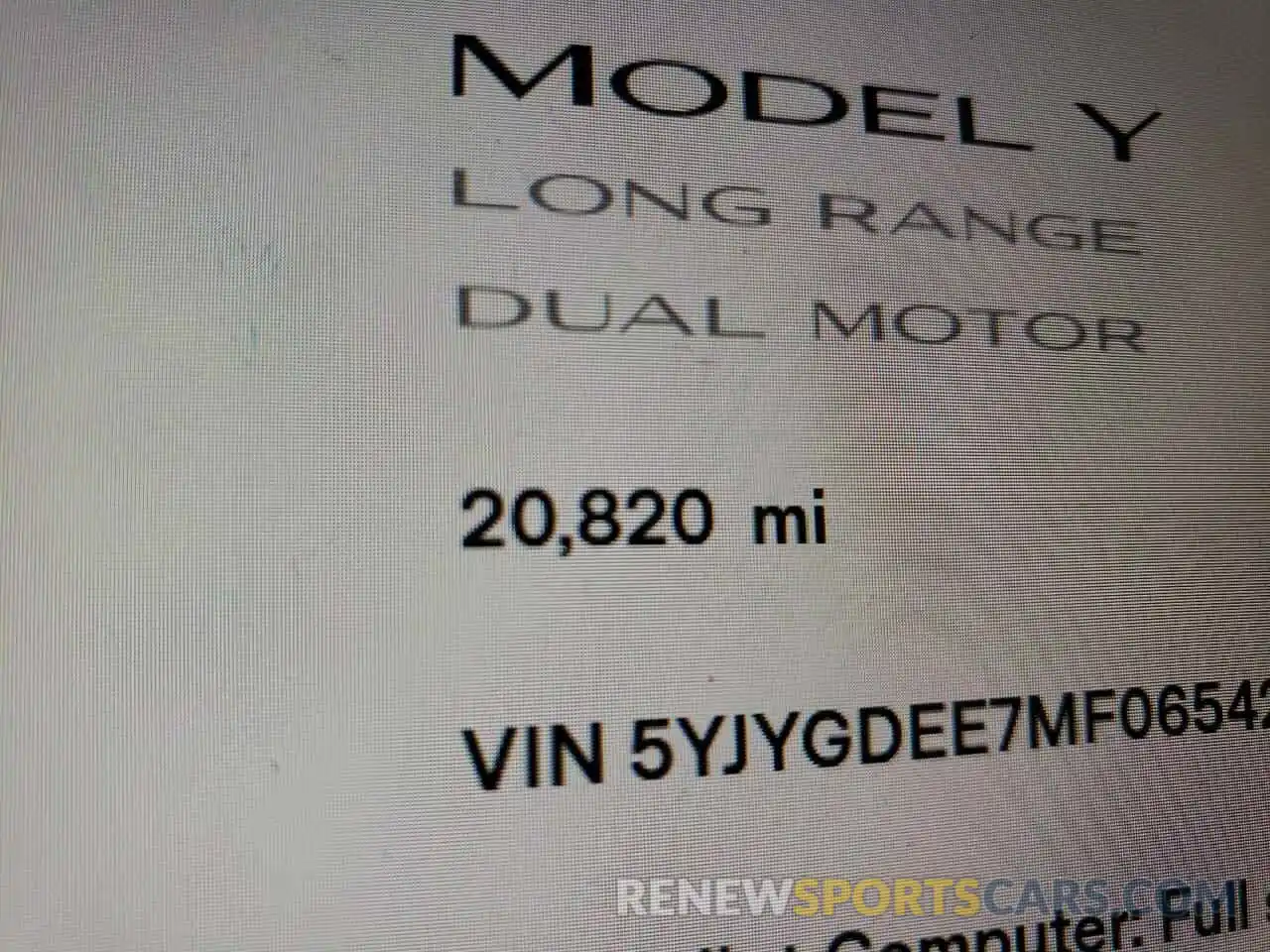 8 Фотография поврежденного автомобиля 5YJYGDEE7MF065428 TESLA MODEL Y 2021