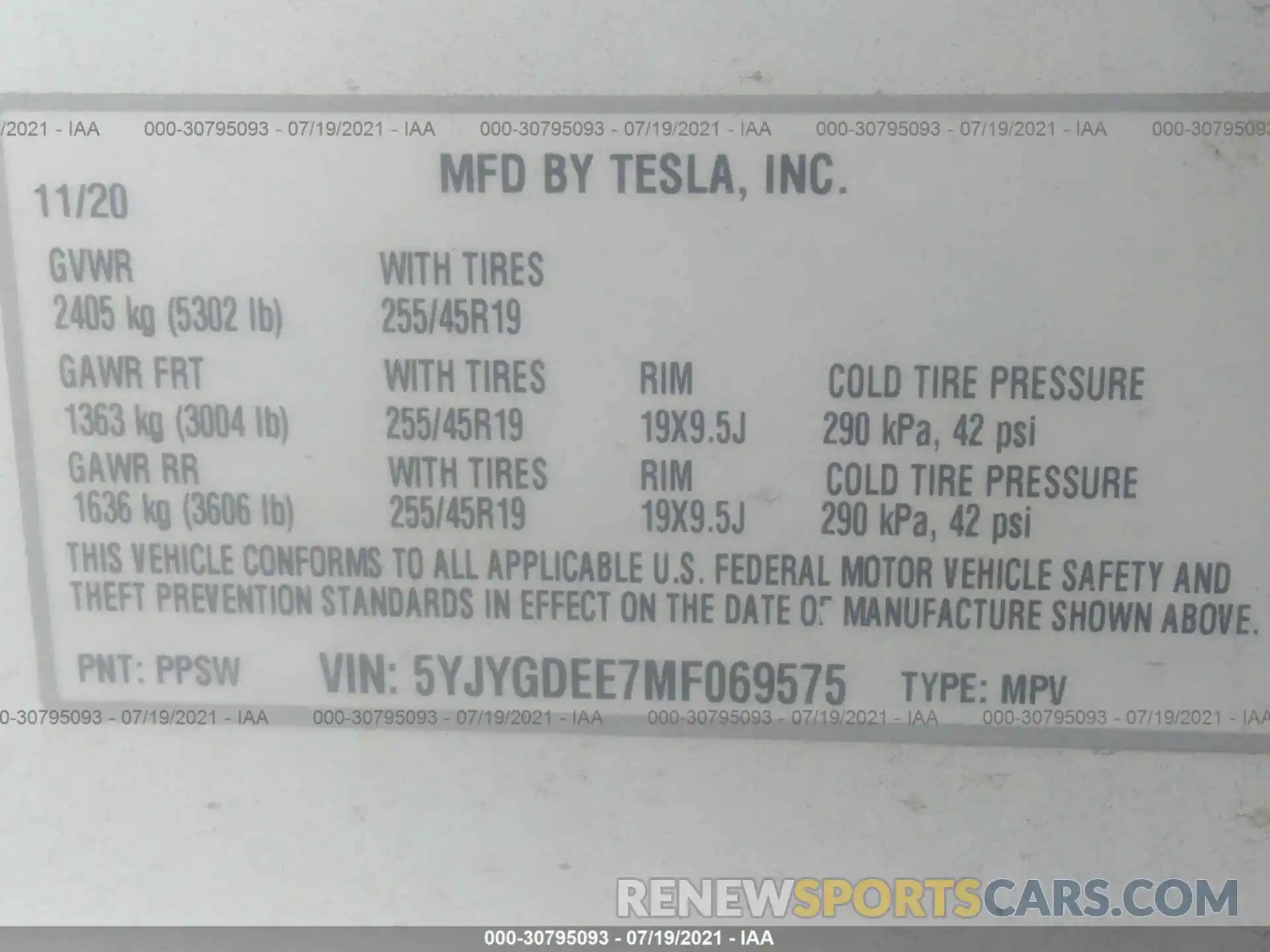 9 Фотография поврежденного автомобиля 5YJYGDEE7MF069575 TESLA MODEL Y 2021