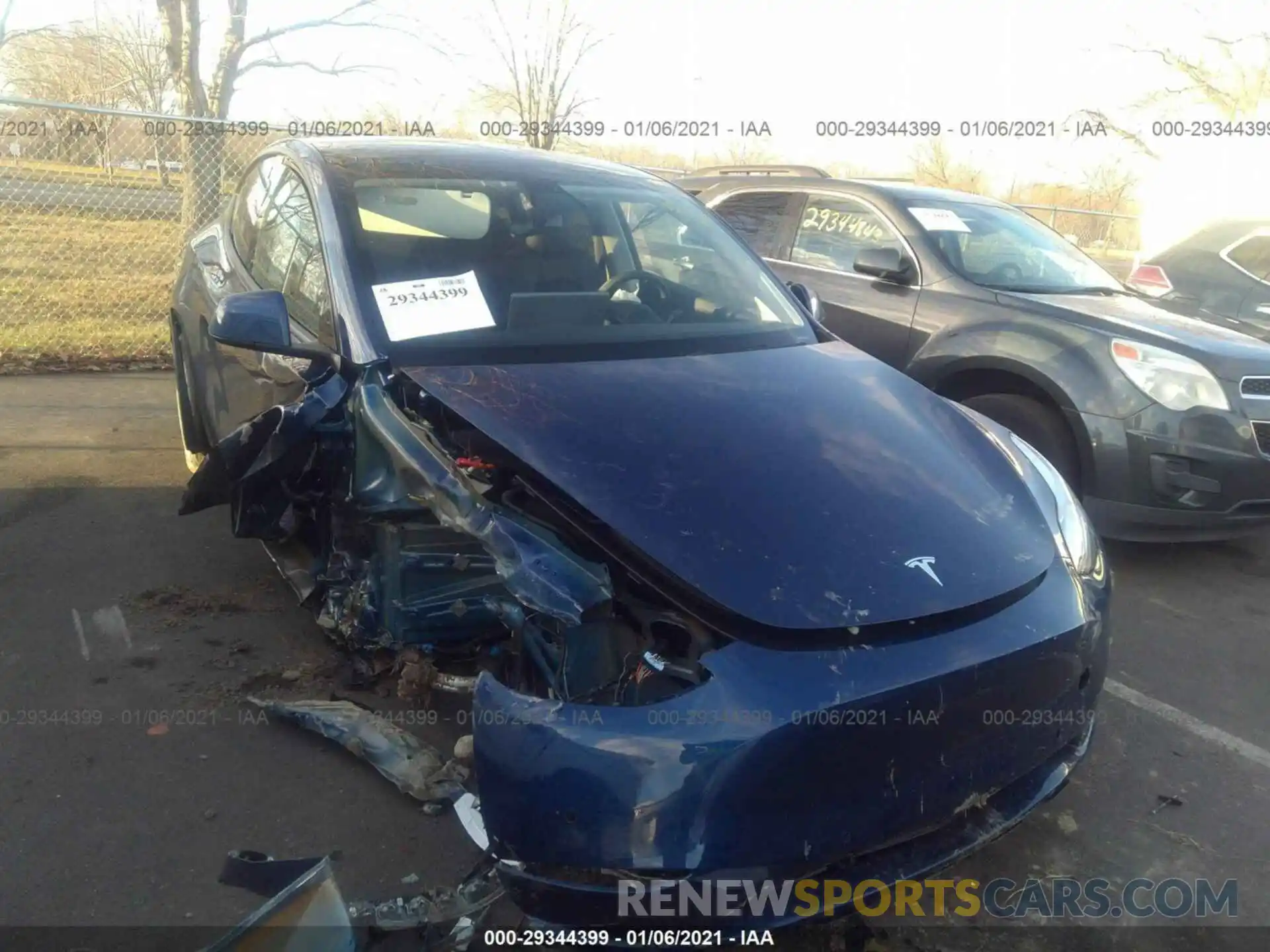 1 Photograph of a damaged car 5YJYGDEE7MF070936 TESLA MODEL Y 2021