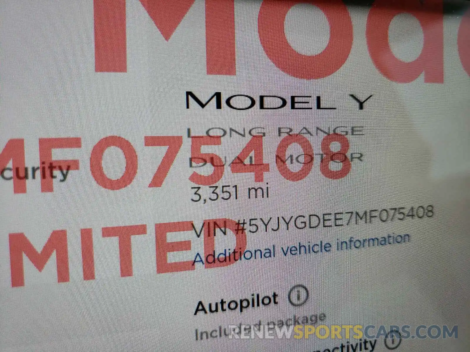 8 Фотография поврежденного автомобиля 5YJYGDEE7MF075408 TESLA MODEL Y 2021