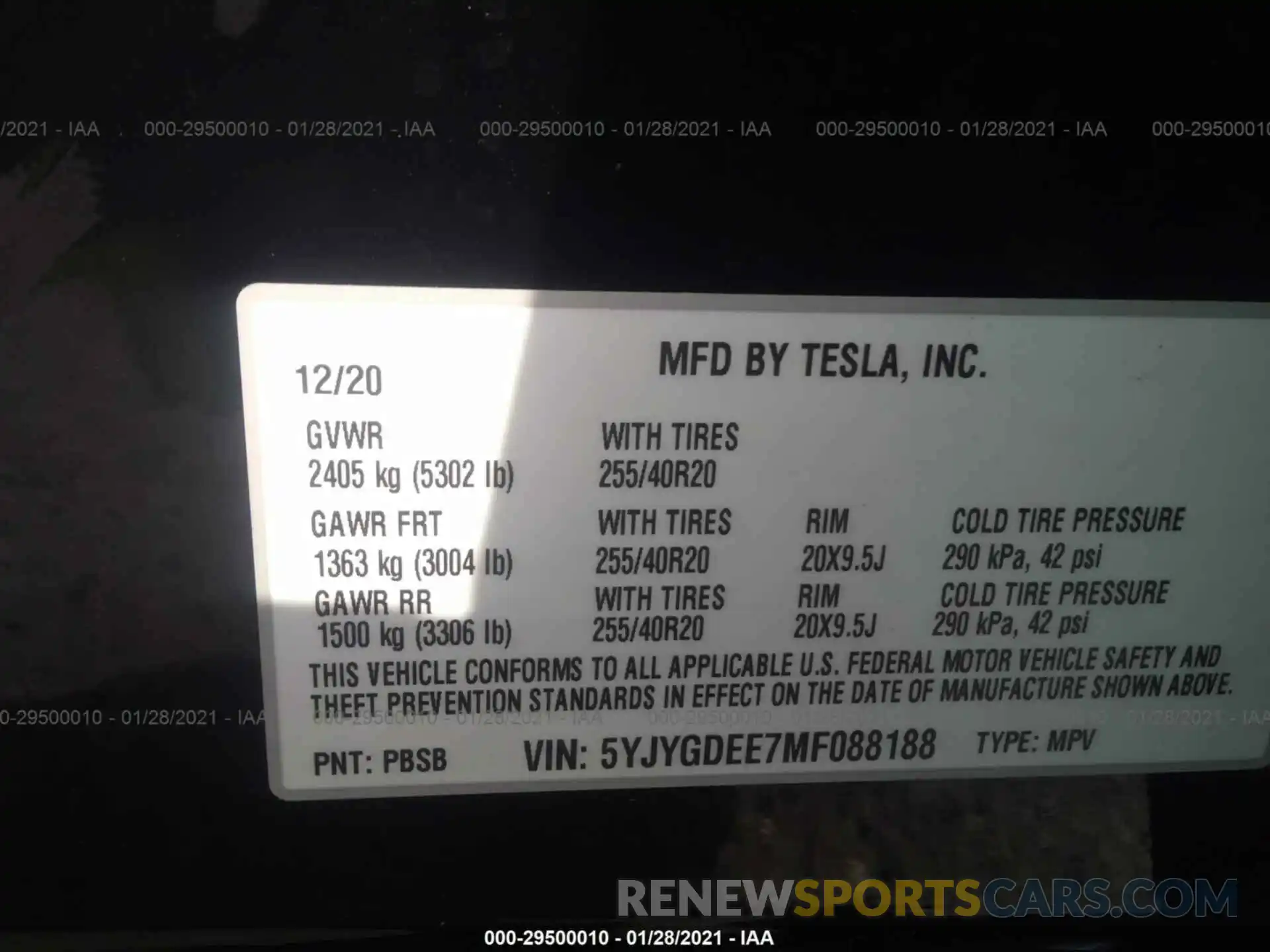 9 Photograph of a damaged car 5YJYGDEE7MF088188 TESLA MODEL Y 2021