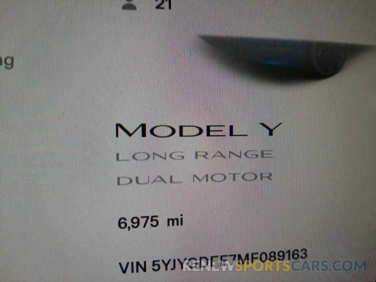 8 Фотография поврежденного автомобиля 5YJYGDEE7MF089163 TESLA MODEL Y 2021