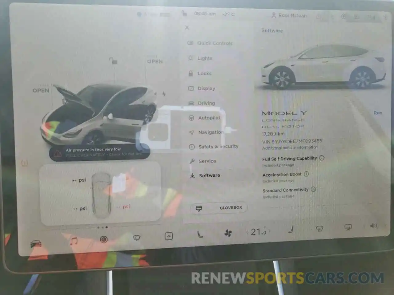 8 Фотография поврежденного автомобиля 5YJYGDEE7MF093455 TESLA MODEL Y 2021