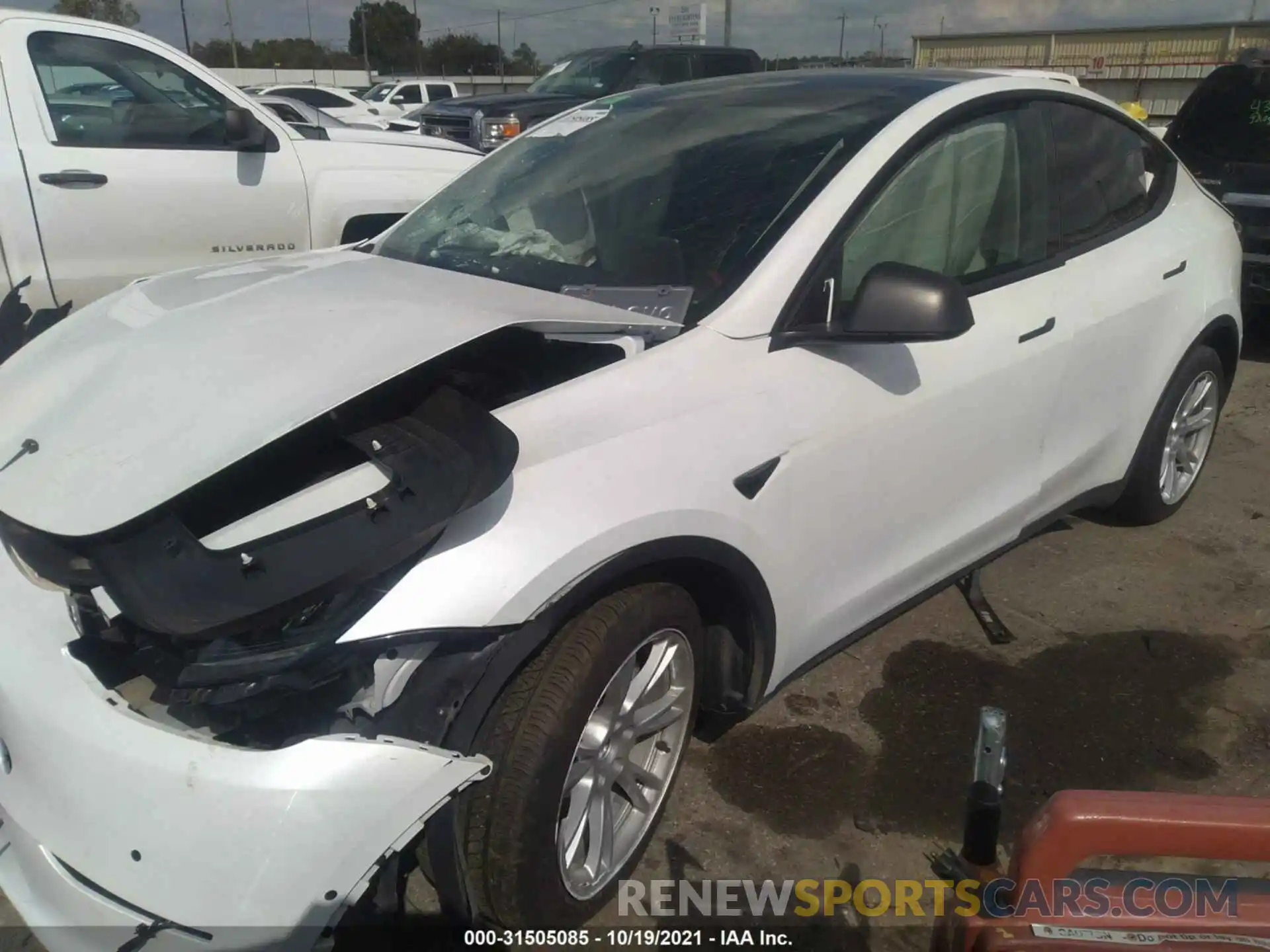 2 Photograph of a damaged car 5YJYGDEE7MF094363 TESLA MODEL Y 2021