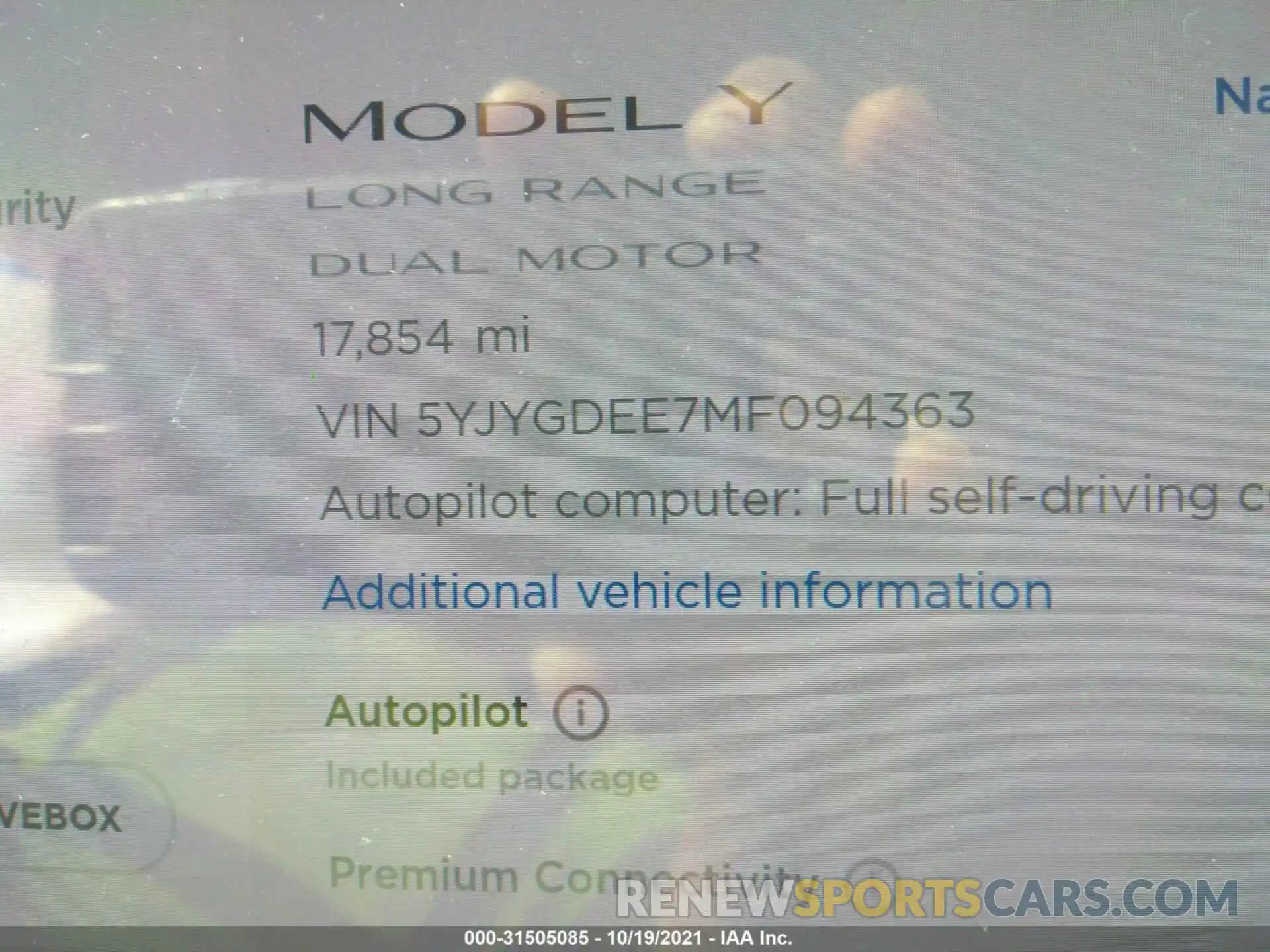 7 Фотография поврежденного автомобиля 5YJYGDEE7MF094363 TESLA MODEL Y 2021